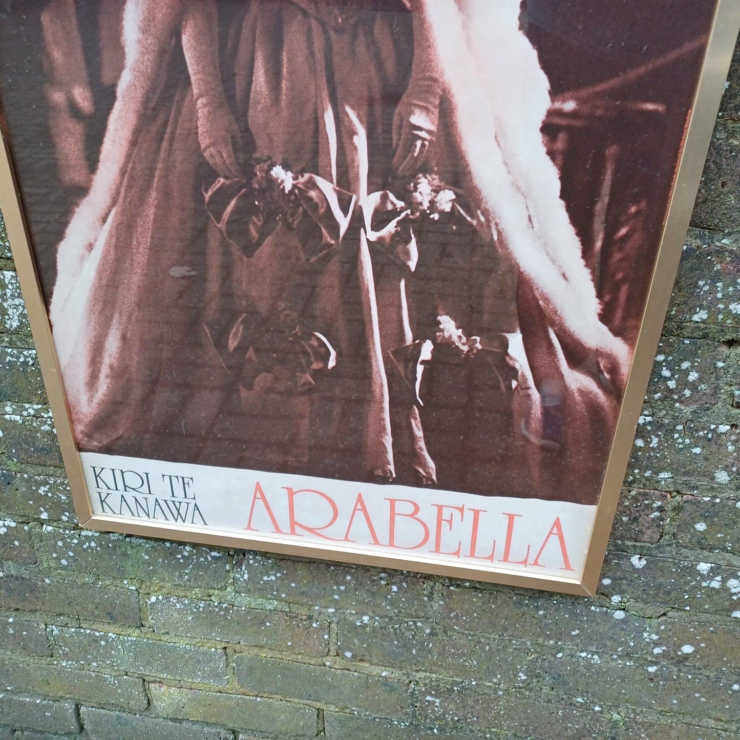 1977 Vintage Opera Poster of Dame Kiri Te Kanawa in Arabella at The Royal Opera House, in retro vintage metal frame - large retro poster