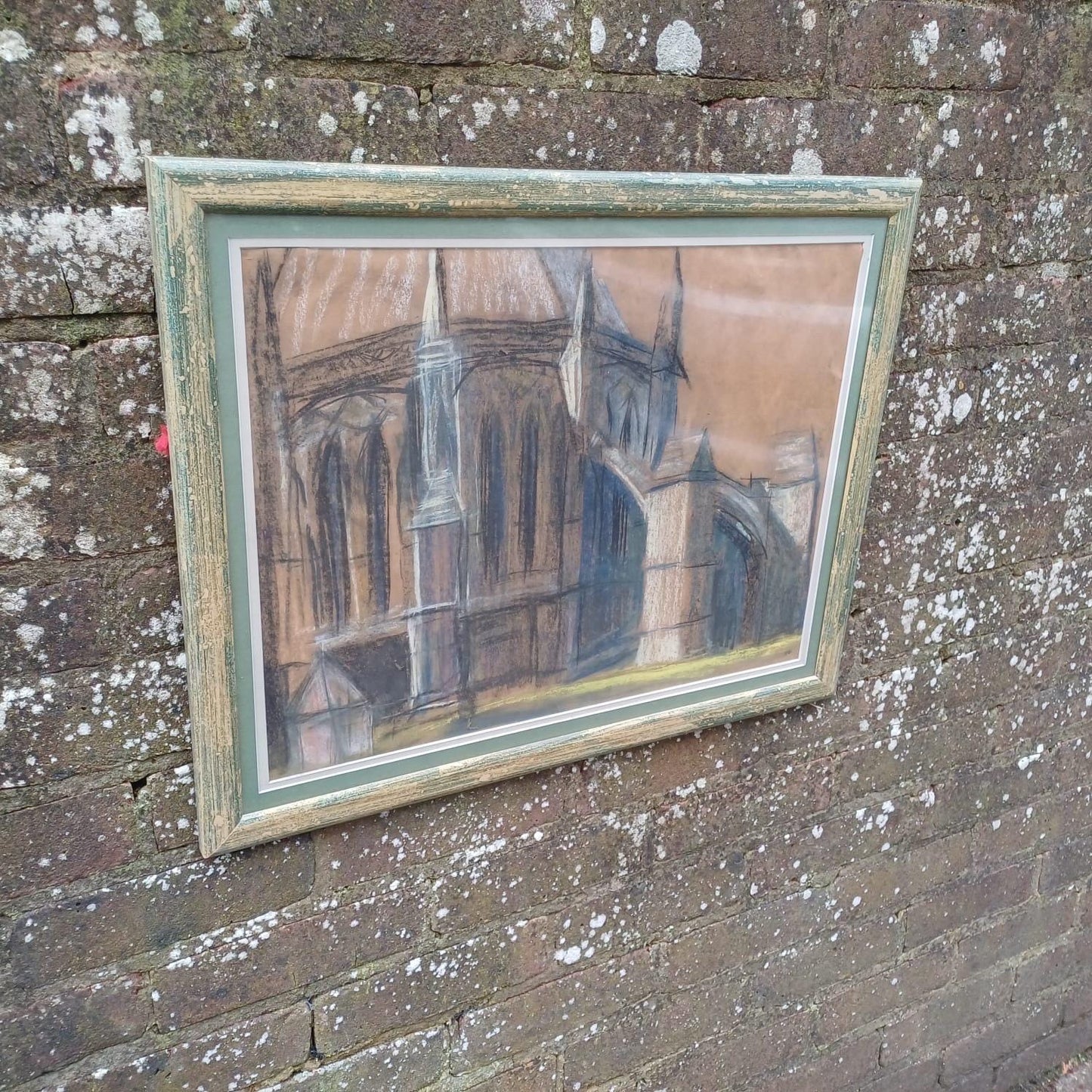 Vintge original Cathedral Pastel by Shirley Rothera (1936-2017) - British contemporary artist