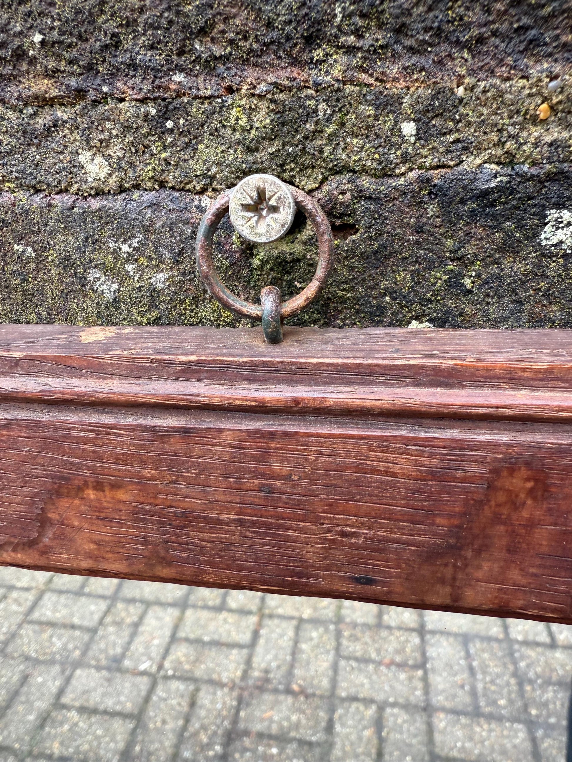 Antique vintage mirror, small mirror, wooden frame and ready to hang 28.5cm x 33.5cm