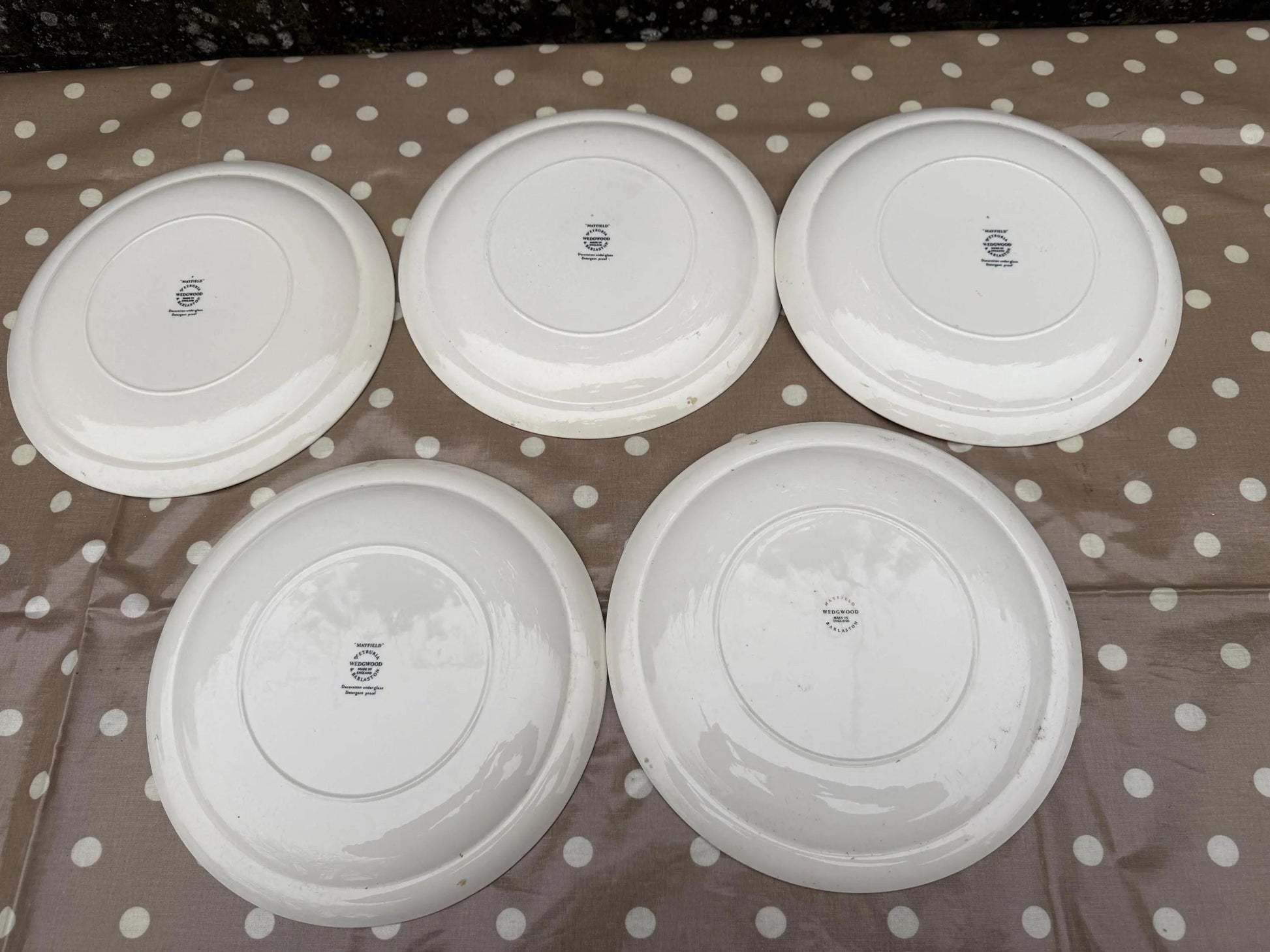 Wedgwood Vintage Retro ‘Mayfield’ 1950s/60’s Dinner Service Pink Poppies and Ruby Red border