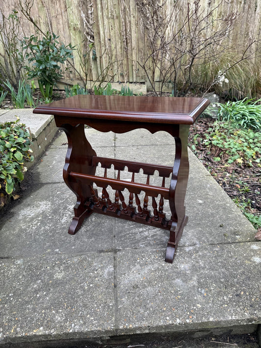 Classic 1980s Vintage Magazine Rack and End Table - vintage basket, vintage storage, vintage rack, coffee table, vintage rack