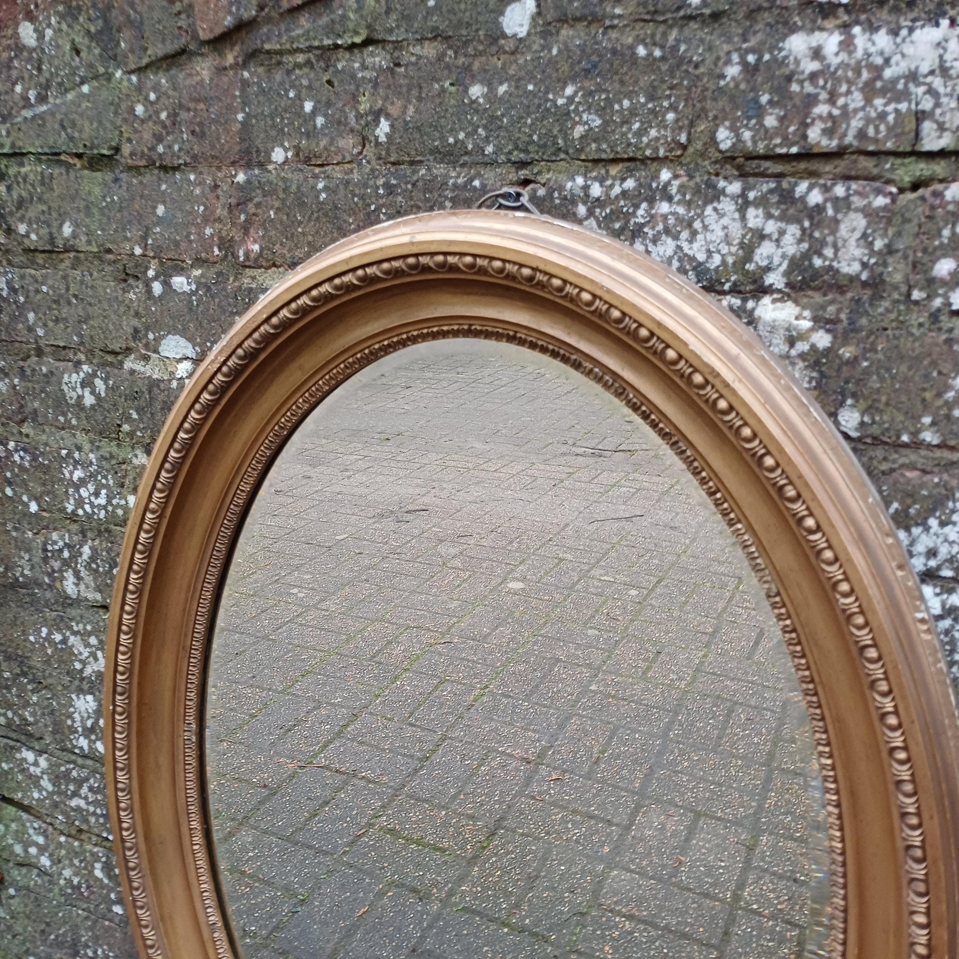 Huge Imposing Gold Gilt Vintage Late Victorian Oval Mirror FREE HAND Delivery.