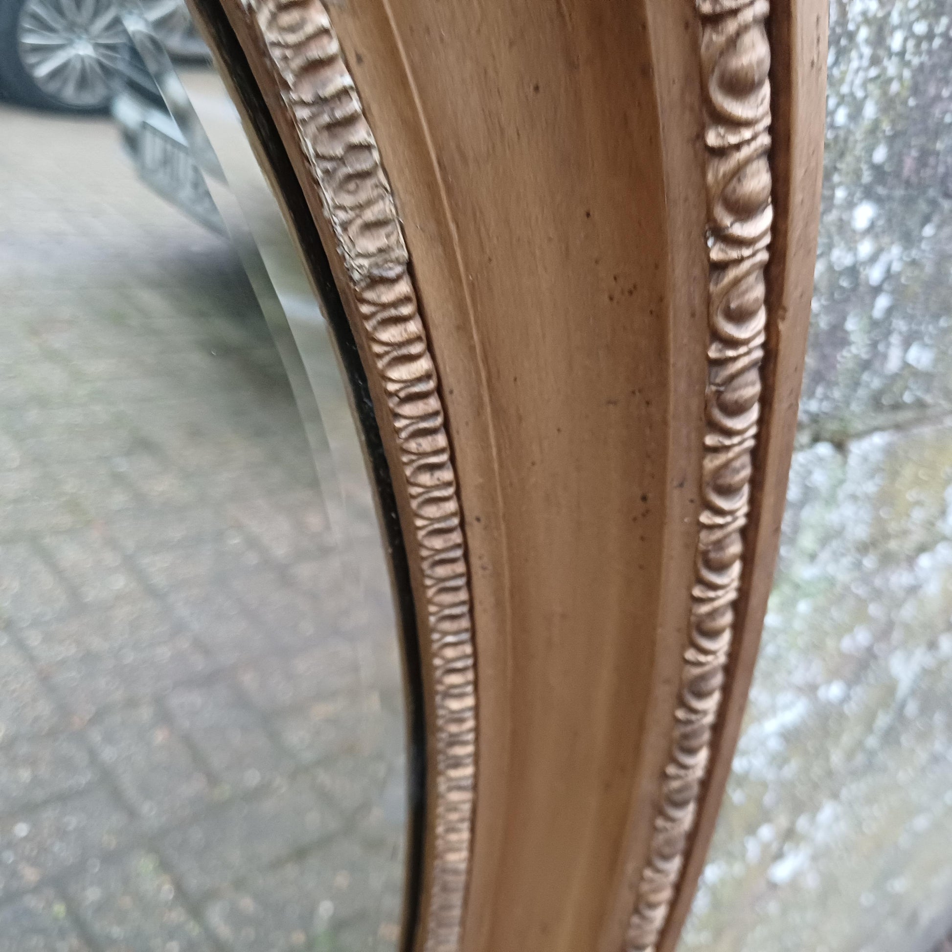 Huge Imposing Gold Gilt Vintage Late Victorian Oval Mirror FREE HAND Delivery.