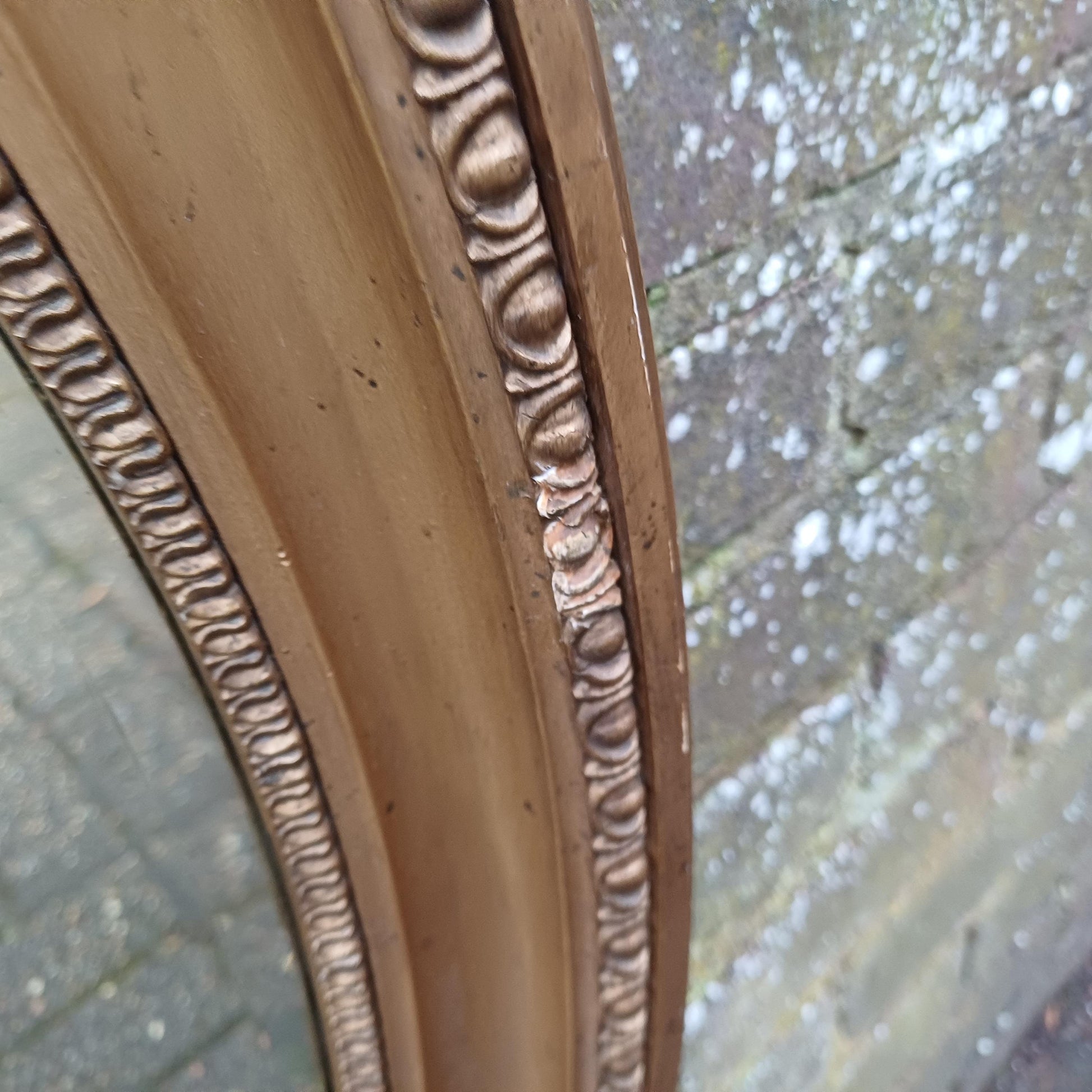 Huge Imposing Gold Gilt Vintage Late Victorian Oval Mirror FREE HAND Delivery.