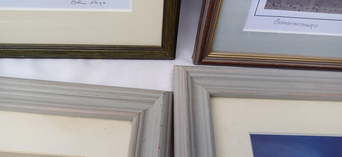 6 Collection of Vintage Pictures Picture Frames Framing Glazed Boarded Backings Frame Photo Artist Upcycling Project. Colin Page. Birds