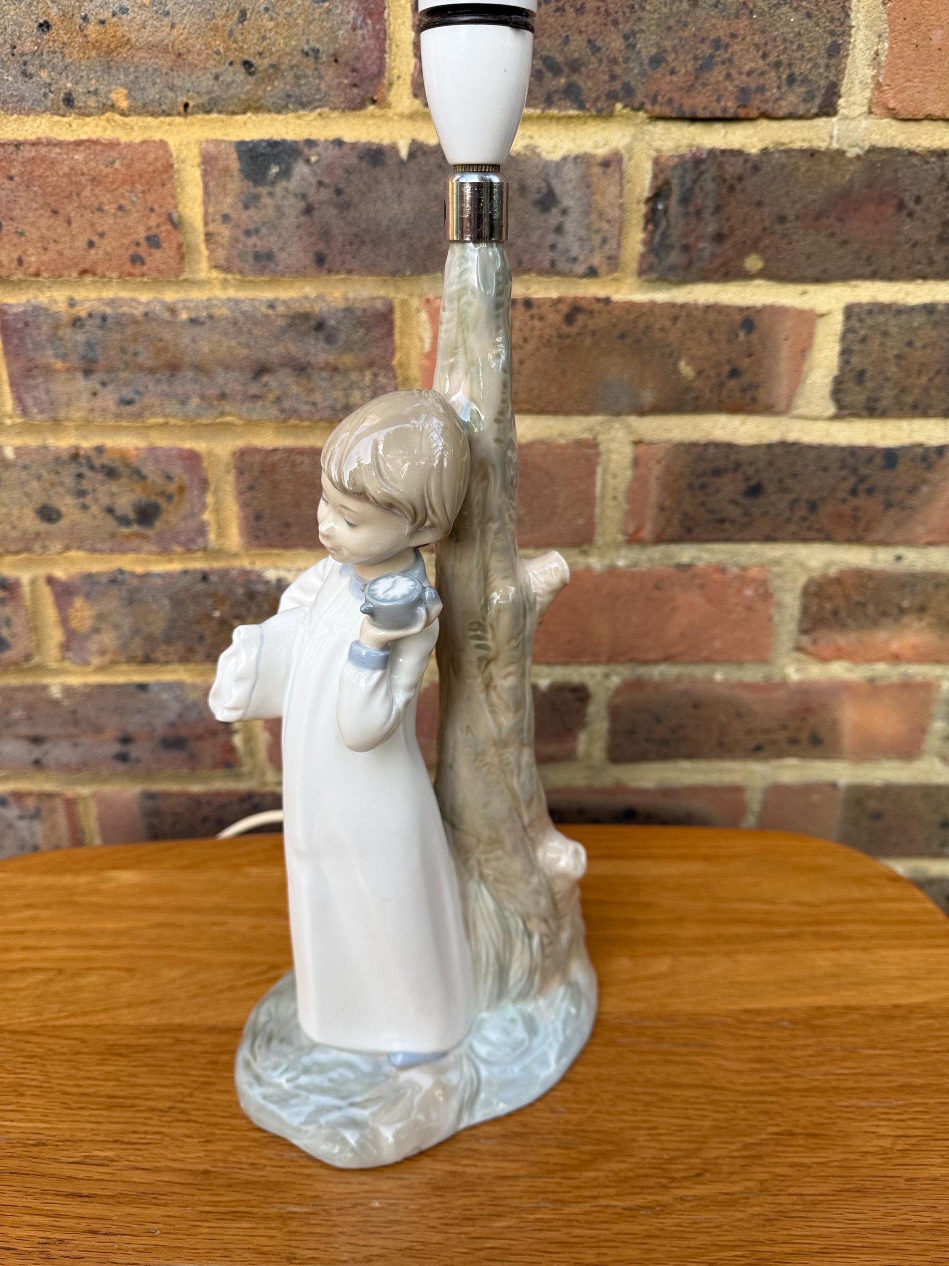 Vintage Lladro Bedtime Table Lamp - Nursery, Child's Room, Bedroom Table Lamp of sleeping boy, Going to Bed, Working, VGC