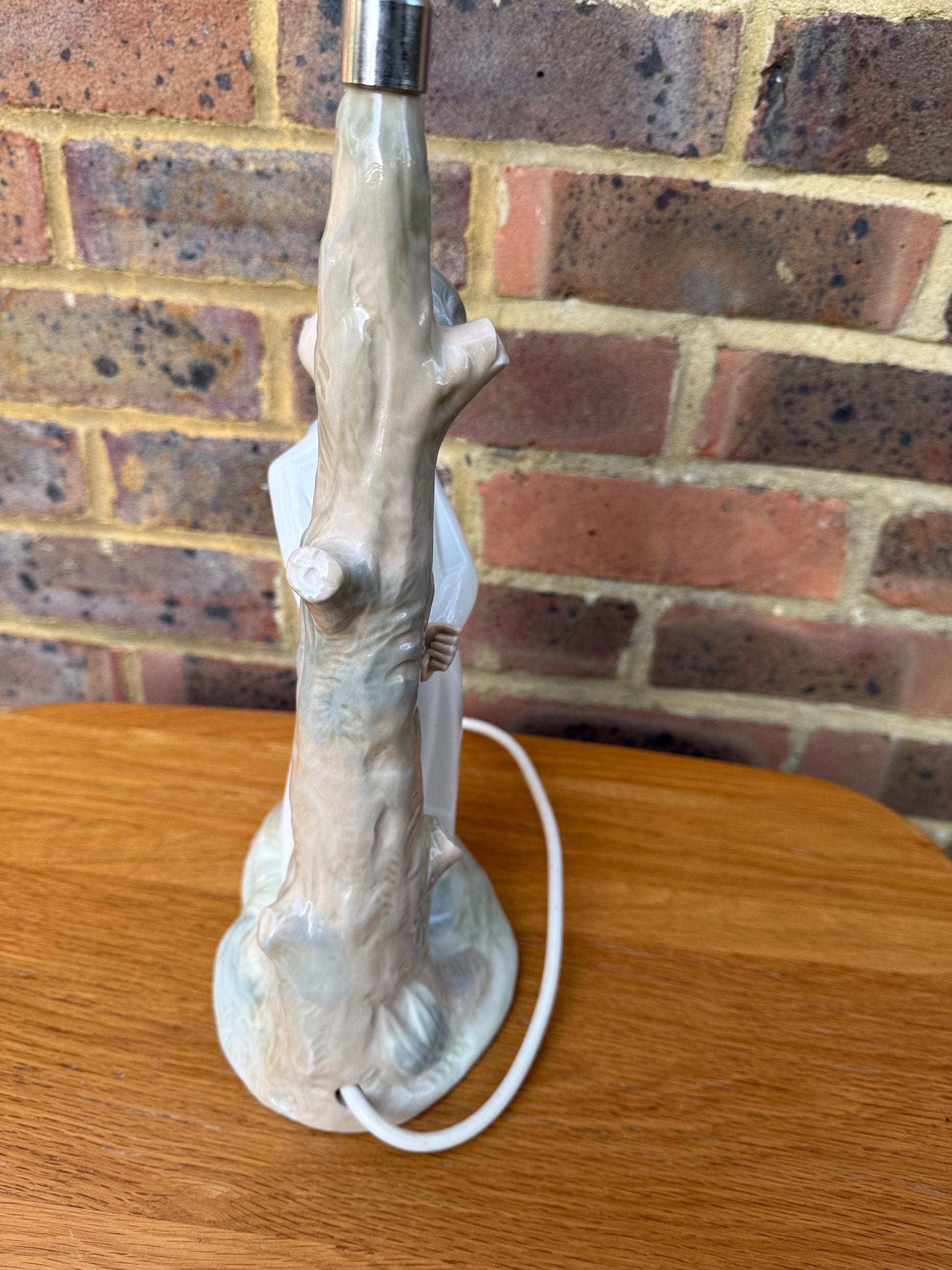 Vintage Lladro Bedtime Porcelain Lamp - Kiss me Goodnight - gorgeous pastel Lladro Zaphir lamp of young boy going to bed - PAT tested