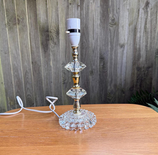 retro glass vintage table lamp. PAT tested, working.