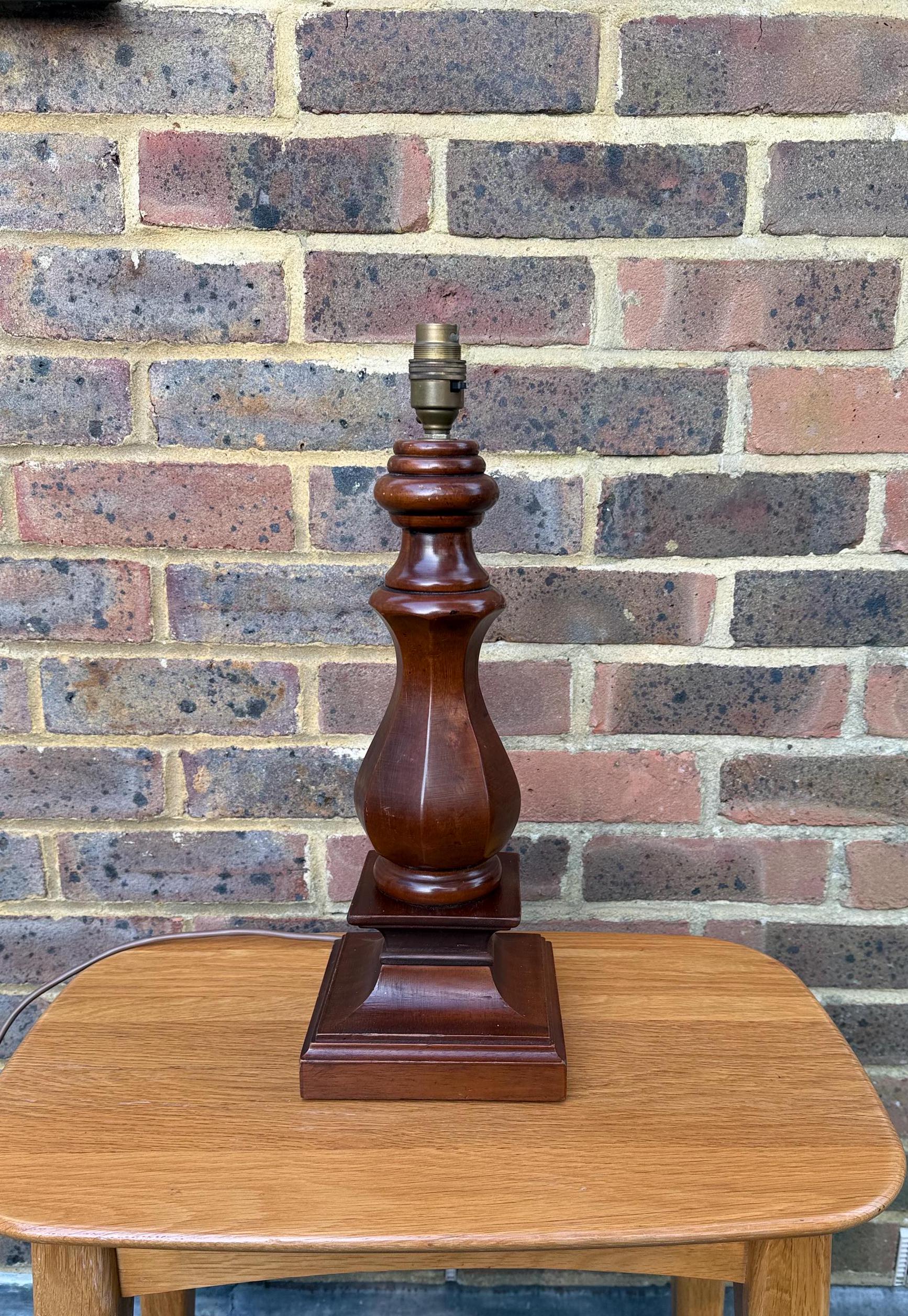 chunky wooden lamp. retro wooden lamp. 1960s lamp. PAT tested.