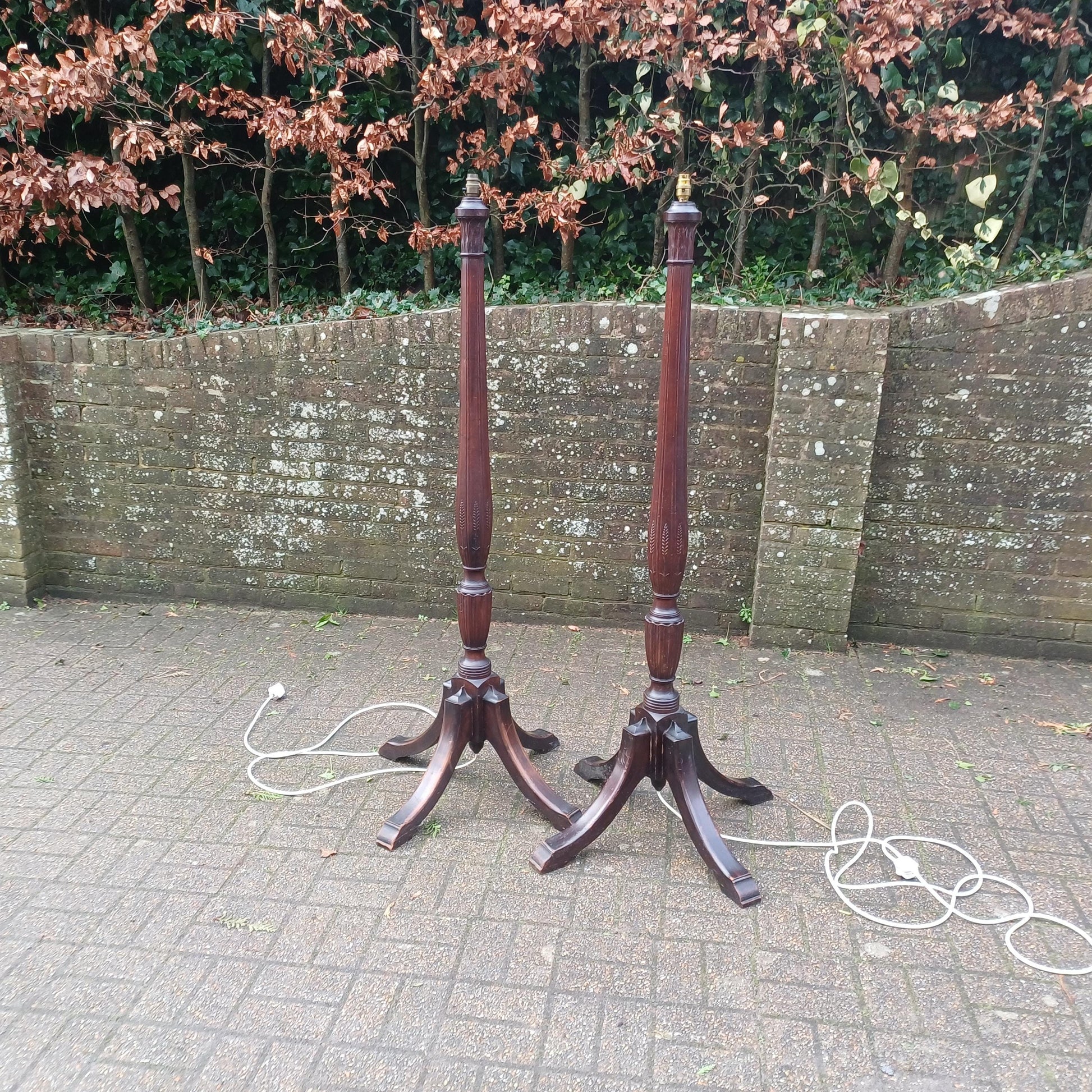 Rare & Elegant Pair of Late Victorian/Edwardian Working Standard Lamps Statement Pieces FREE HAND Delivery