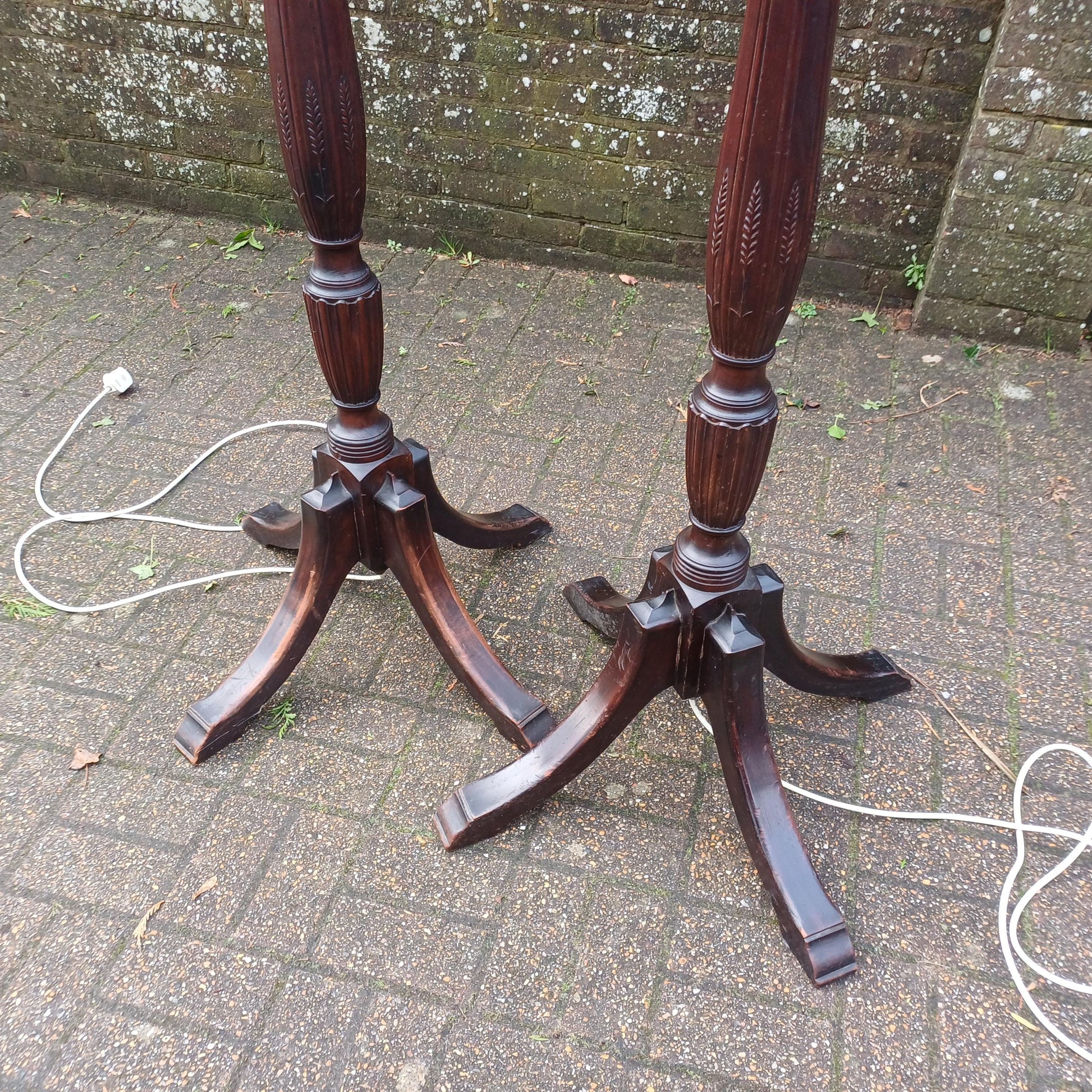 Rare & Elegant Pair of Late Victorian/Edwardian Working Standard Lamps Statement Pieces FREE HAND Delivery