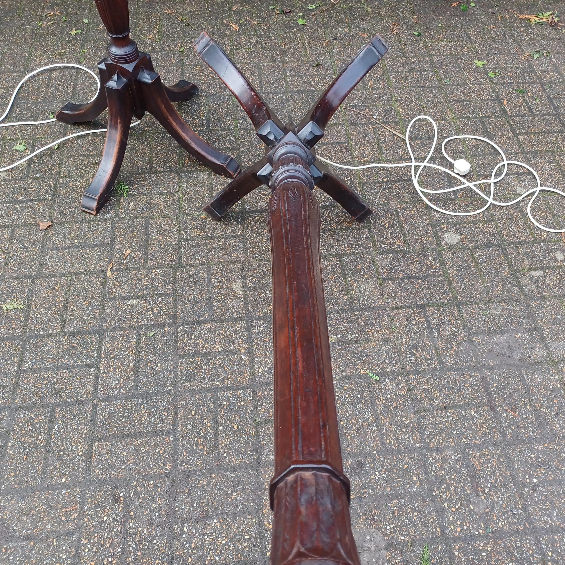 Rare & Elegant Pair of Late Victorian/Edwardian Working Standard Lamps Statement Pieces FREE HAND Delivery
