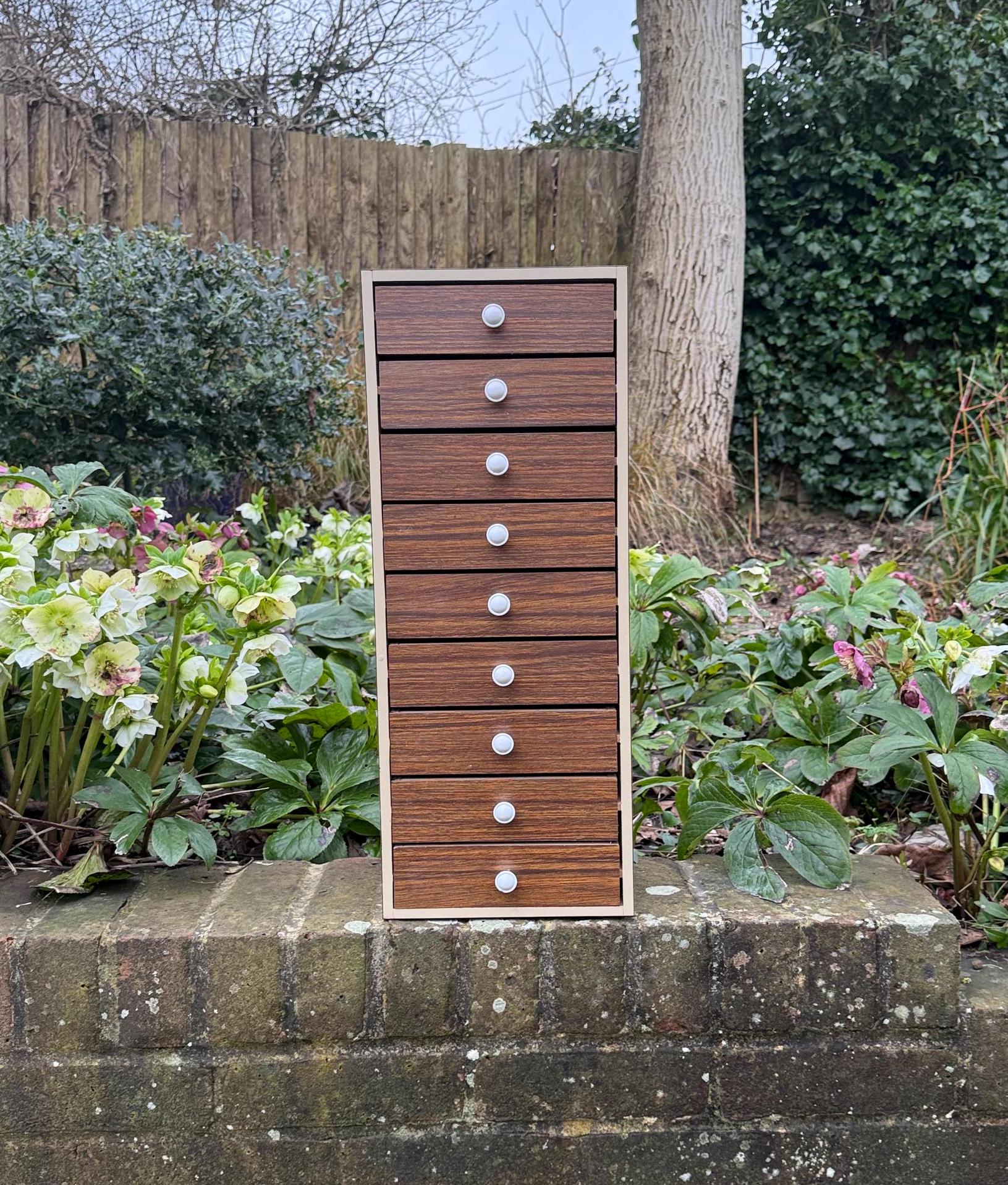 formica retro storage drawers. office, desk, garage storage drawers. retro drawers
