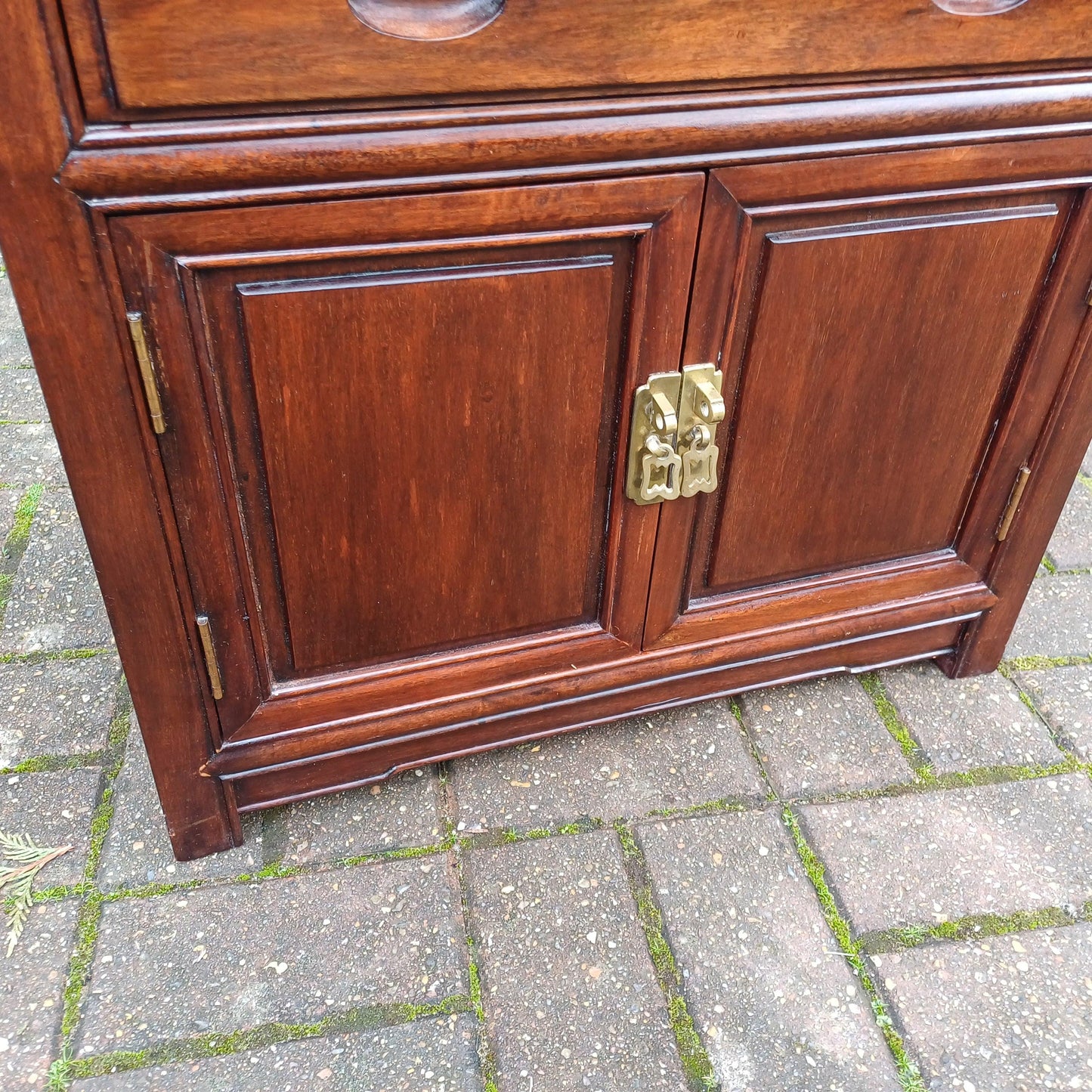 Vintage Chinese Oriental Style Silverware Cutlery Collectors Cabinet Drawers