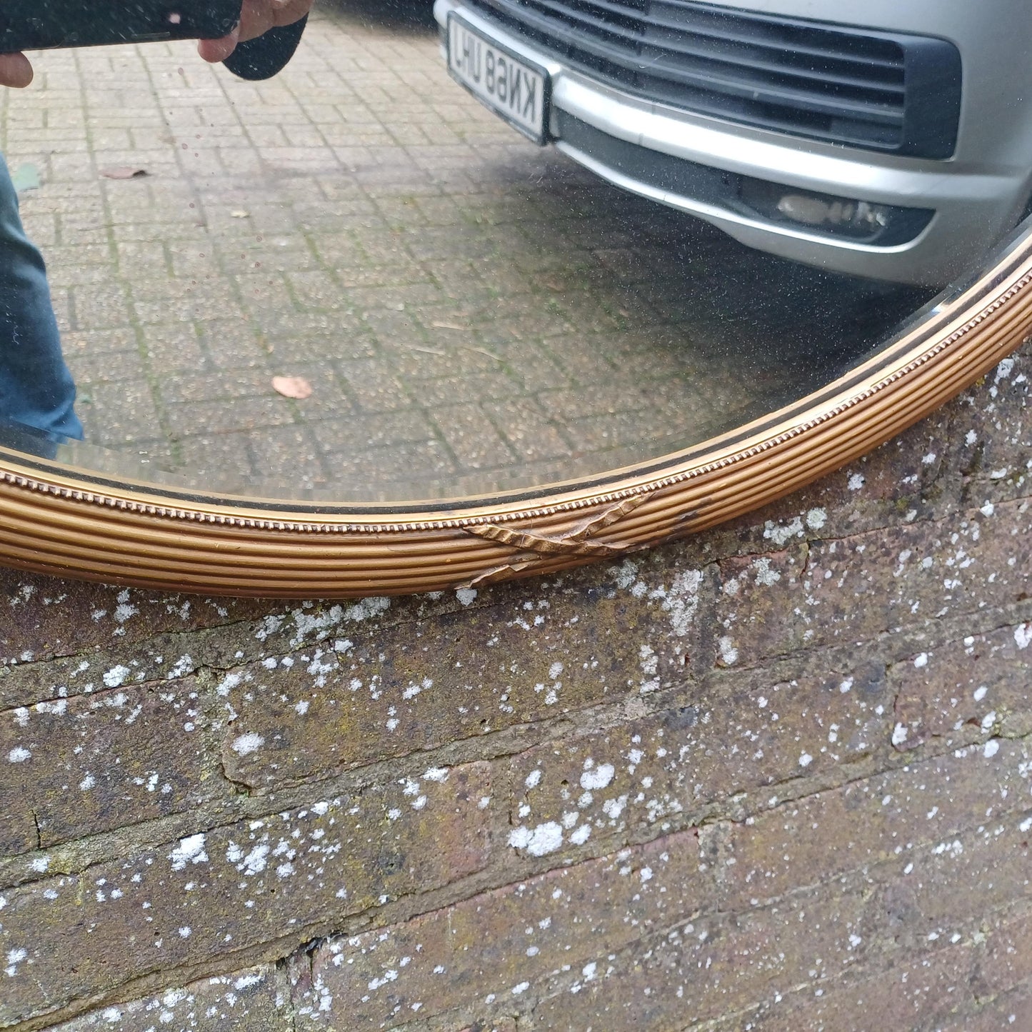 Pretty and Large Victorian Gold Gold Oval Decorative Wall Mirror