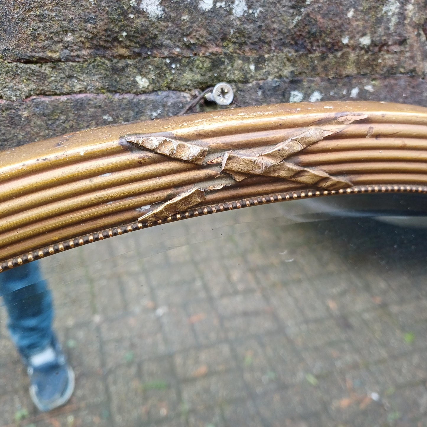 Pretty and Large Victorian Gold Gold Oval Decorative Wall Mirror