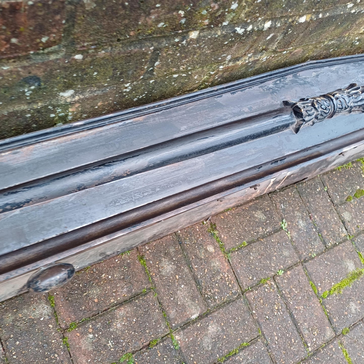 Huge Stripped Heavy Iron and Brass Fireplace Fender Guard FREE HAND Delivery