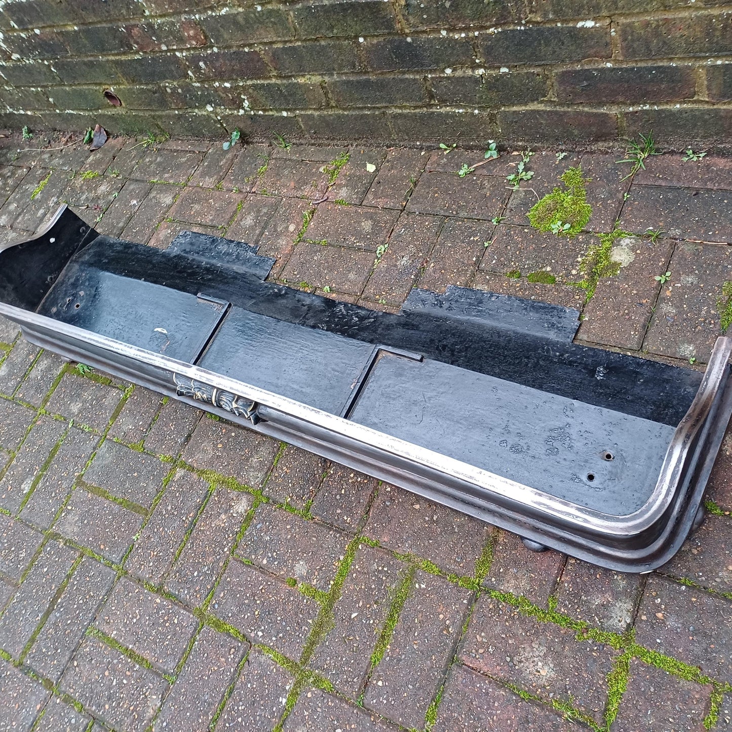 Huge Stripped Heavy Iron and Brass Fireplace Fender Guard FREE HAND Delivery
