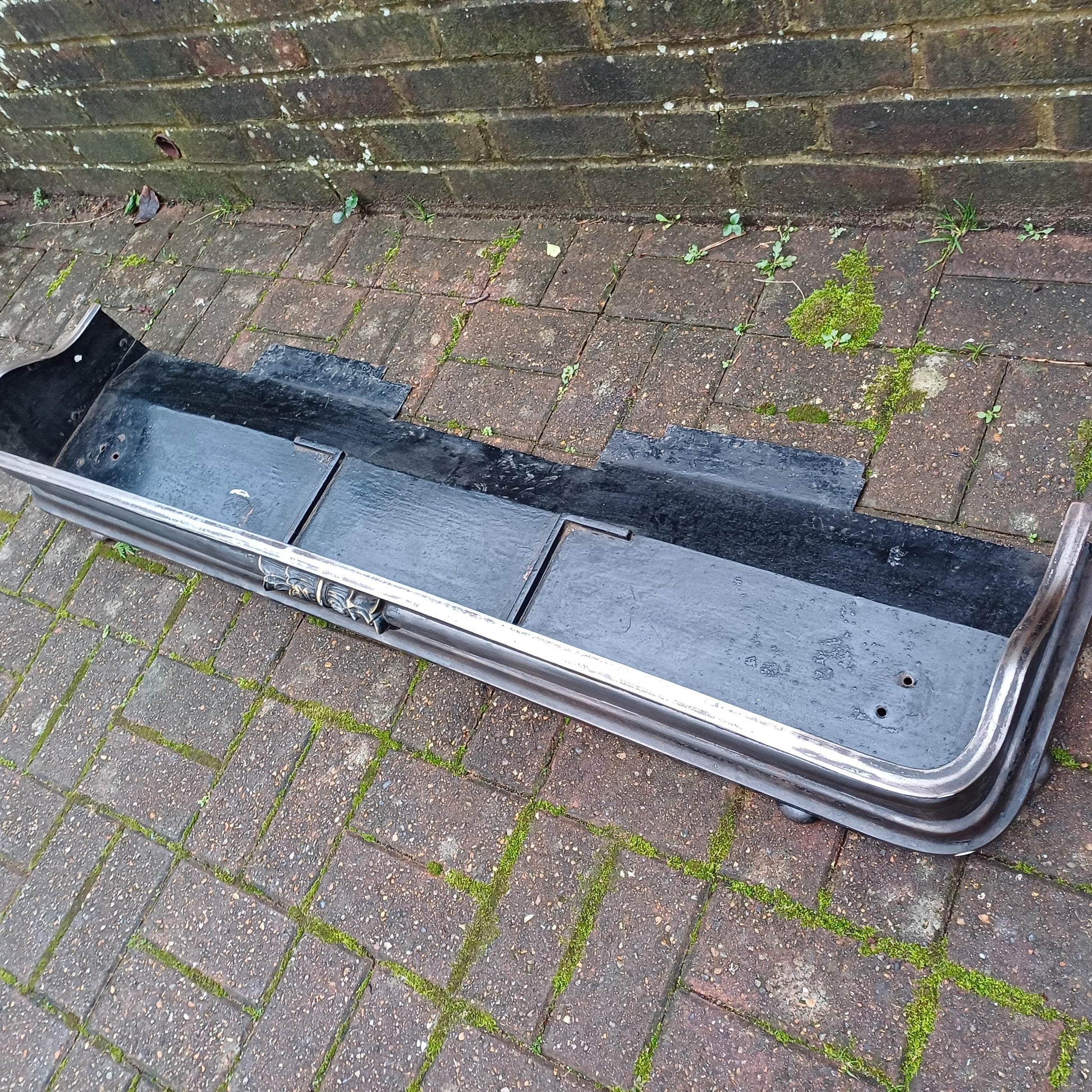 Huge Stripped Heavy Iron and Brass Fireplace Fender Guard FREE HAND Delivery