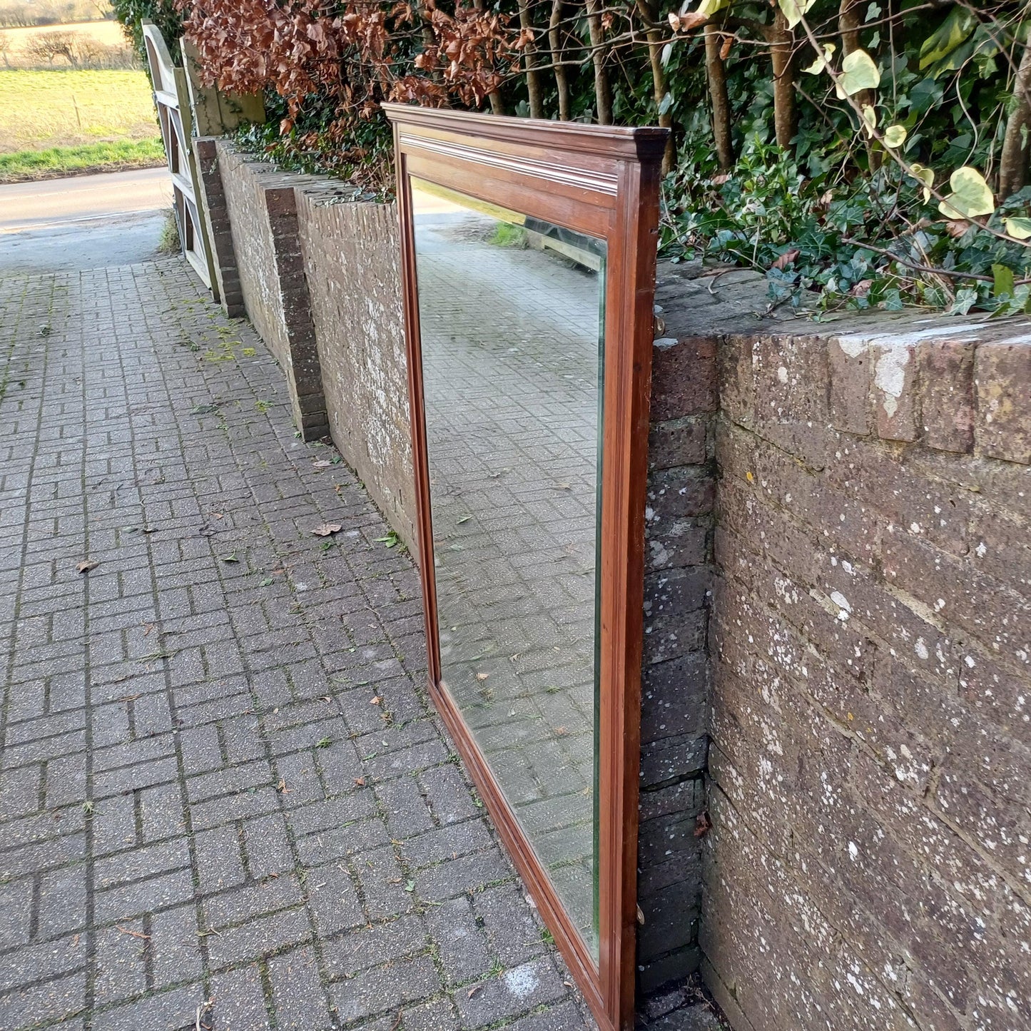 Huge Imposing Vintage Antique Late Victorian Wall Mirror or Over Mantel 144 x 119 cm FREE HAND Delivery