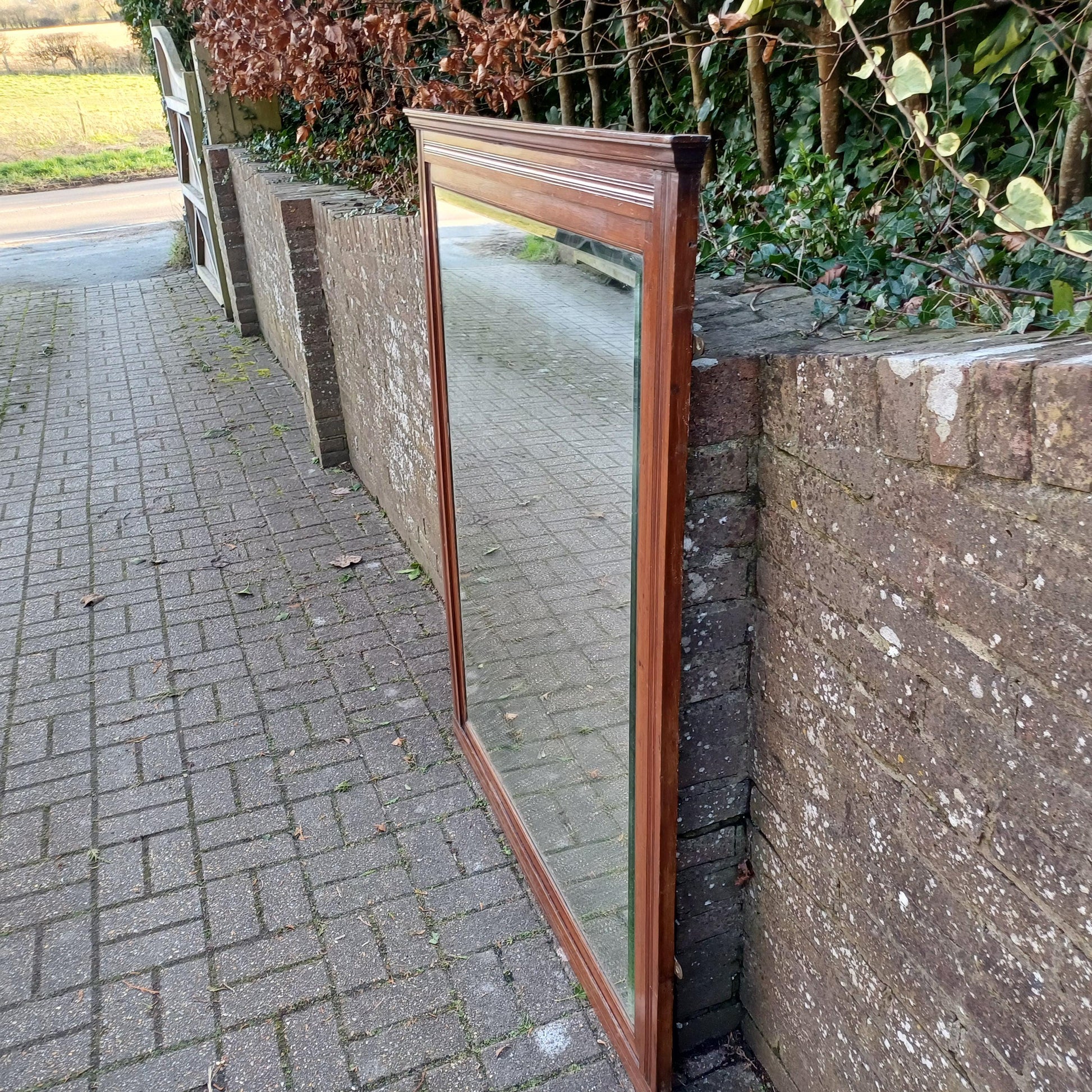 Huge Imposing Vintage Antique Late Victorian Wall Mirror or Over Mantel 144 x 119 cm FREE HAND Delivery