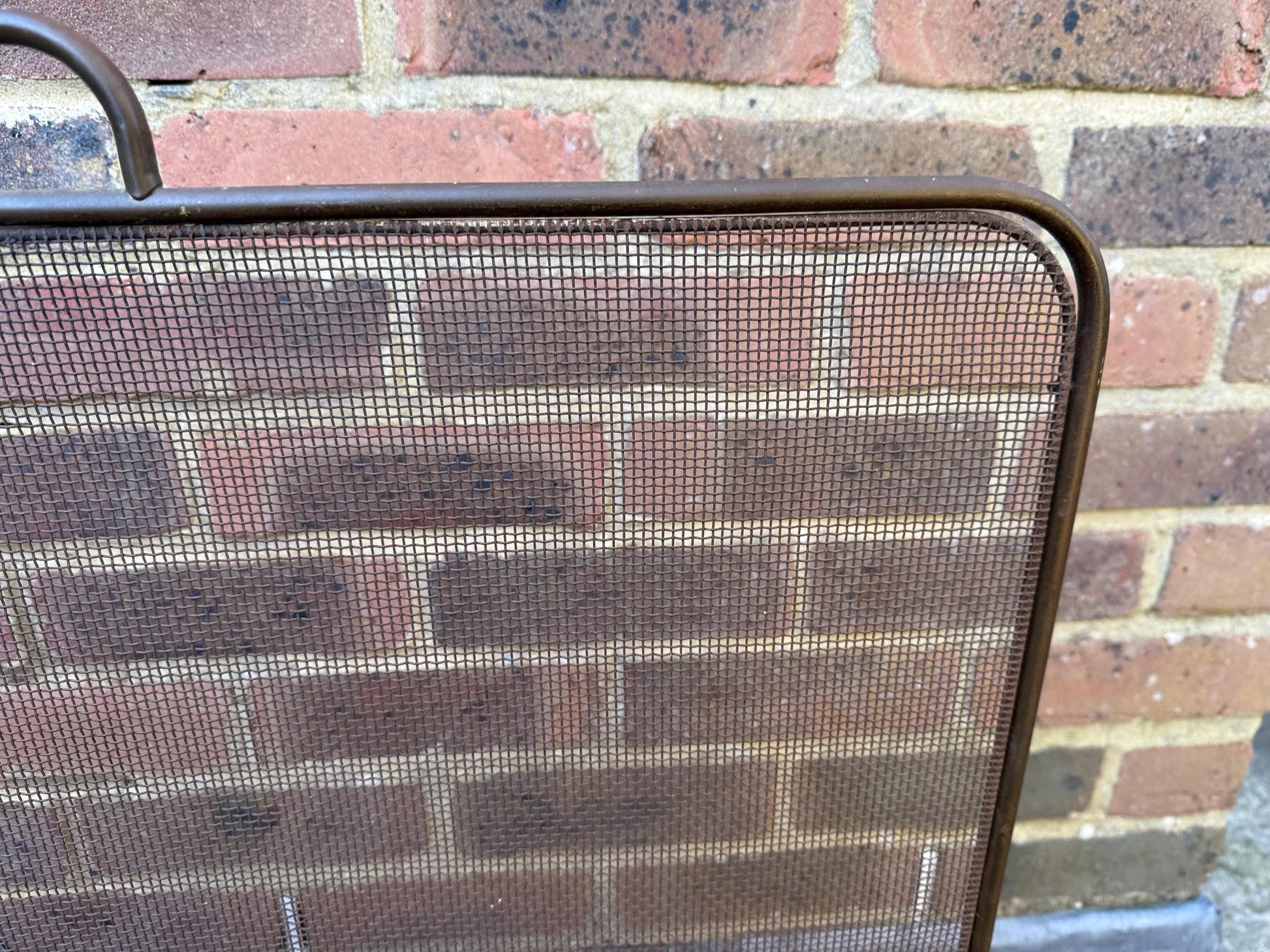 1960s Retro Metal Fire Screen, Vintage Spark Guard, Vintage fire guard, firescreen, sparkguard - metal with fleur de lis