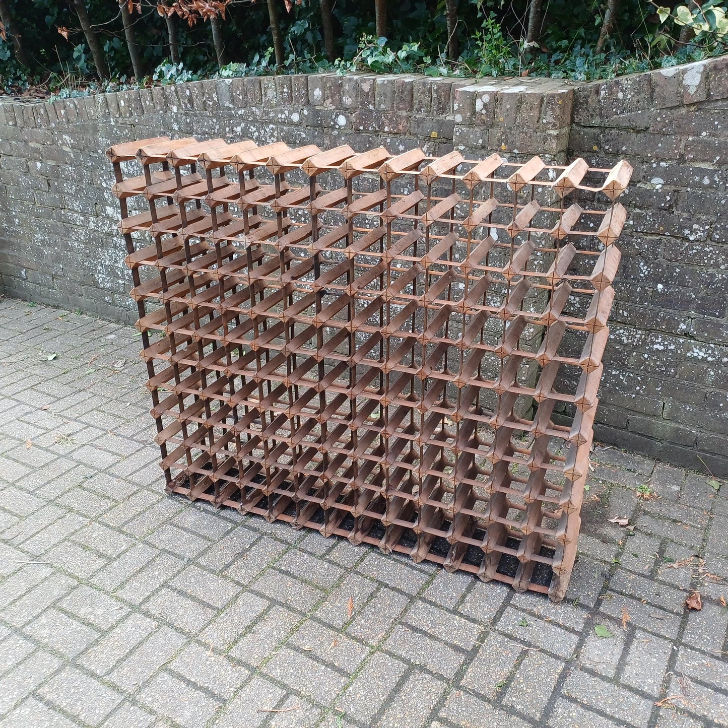 Vast Outstanding Wood and Metal Vintage Wine Rack – Enormous Proportions 110 x 130 cm FREE HAND Delivery