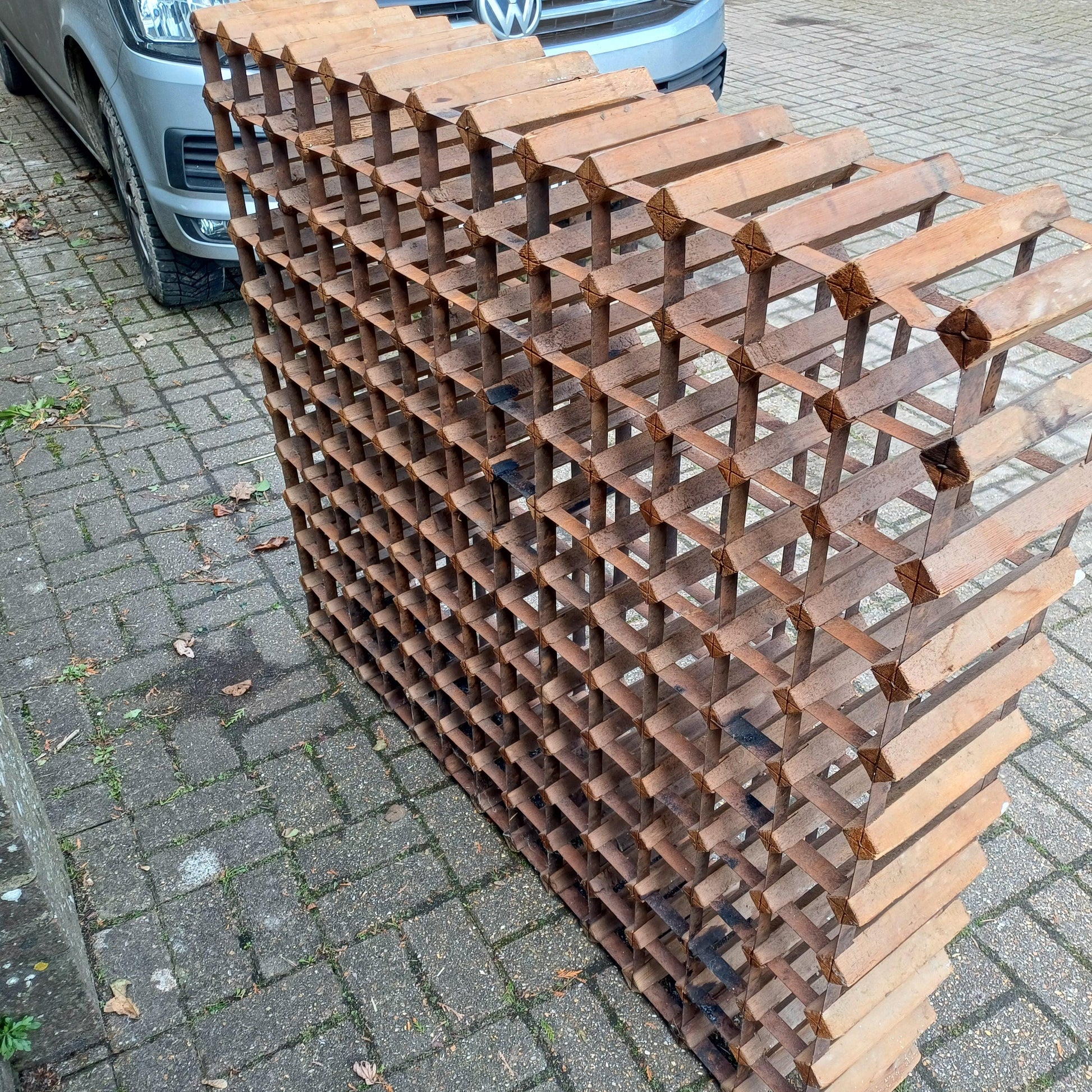 Vast Outstanding Wood and Metal Vintage Wine Rack – Enormous Proportions 110 x 130 cm FREE HAND Delivery