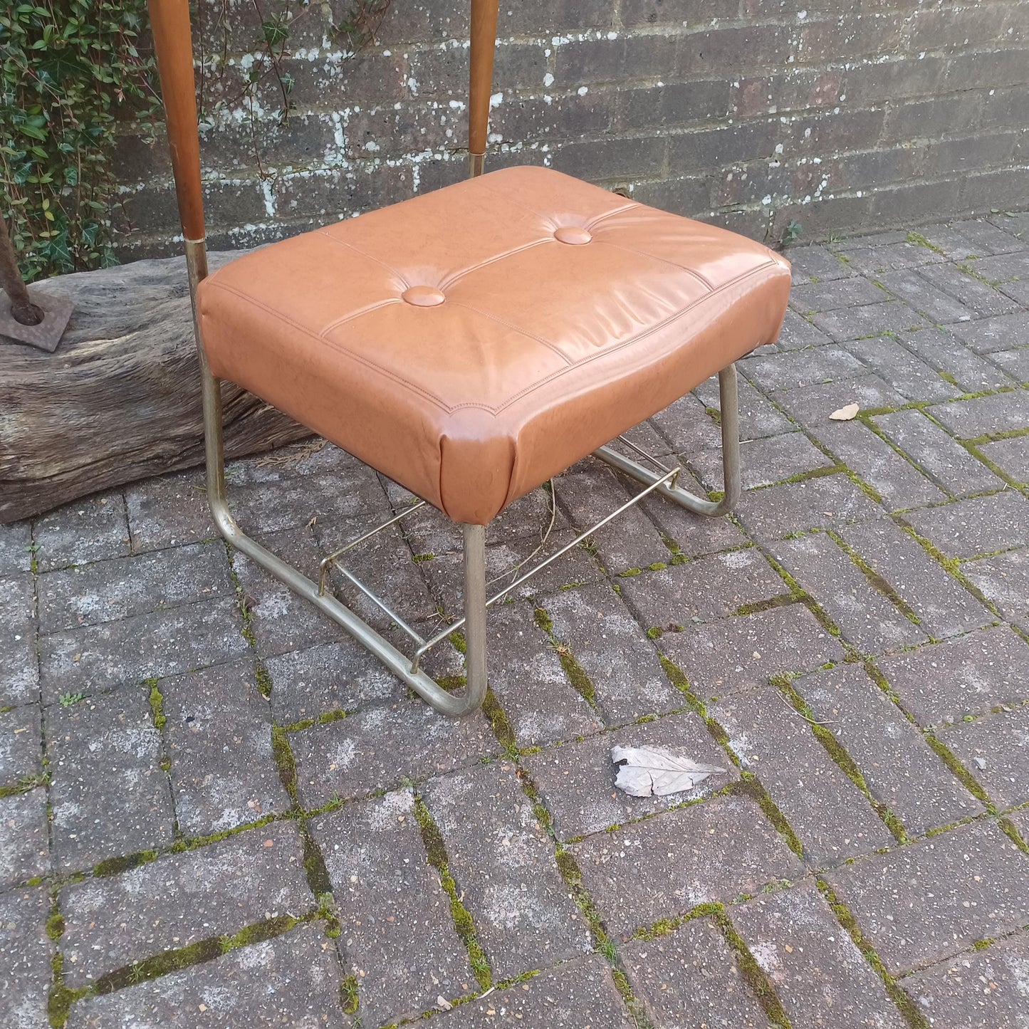 Vintage Retro 60s or 70s Valet Stand Chair Clothes Rack Storage Gold Finish Wood Accents Seat and Storage FREE HAND Delivery
