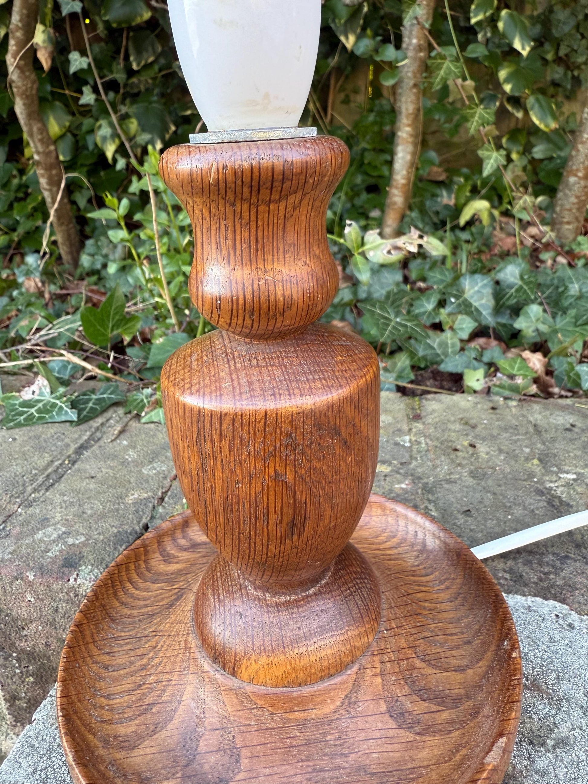 Retro vintage wooden OAK table lamp, oak lamp, working table lamp