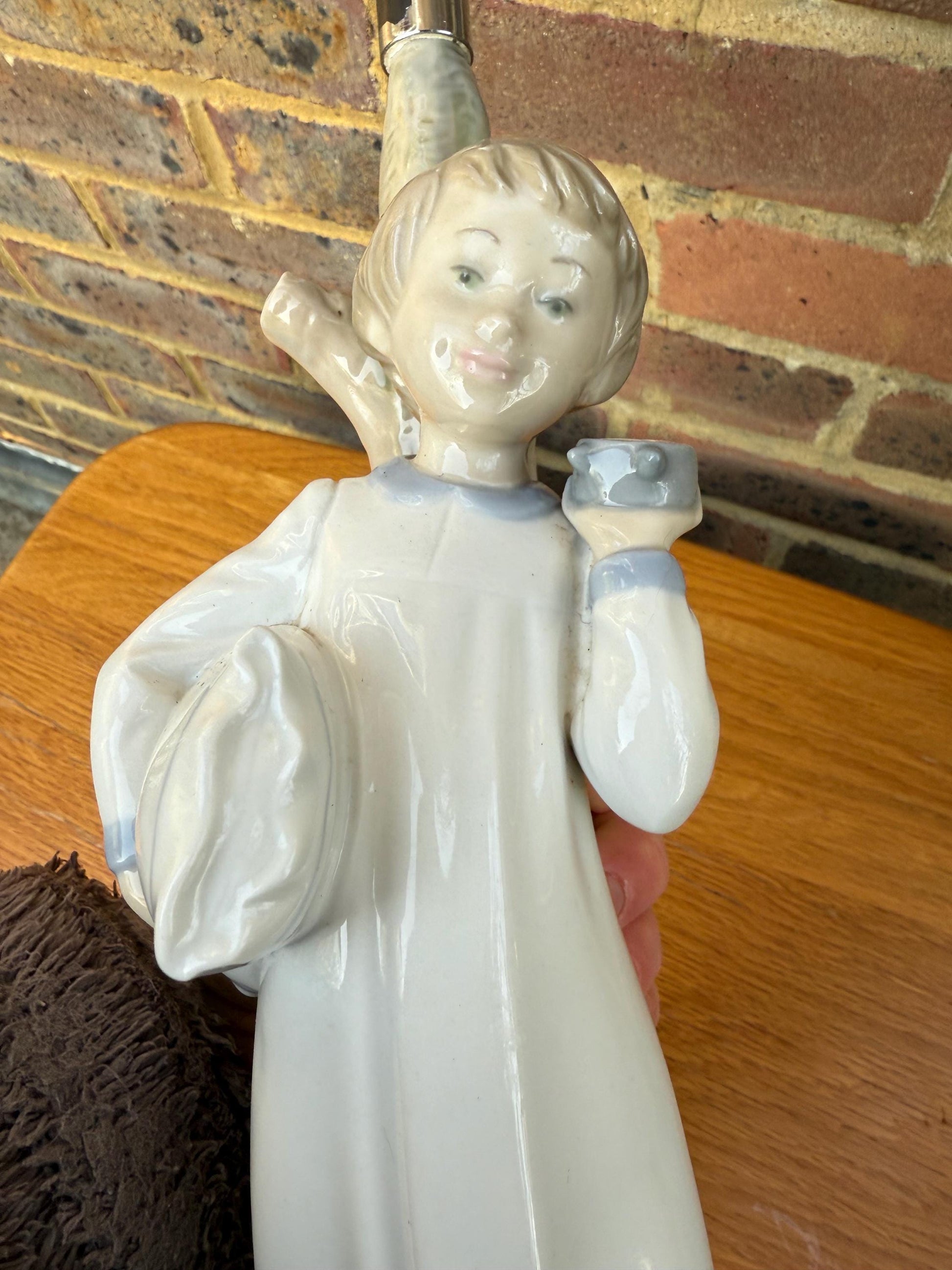 Vintage Lladro Bedtime Table Lamp - Nursery, Child's Room, Bedroom Table Lamp of sleeping boy, Going to Bed, Working, VGC