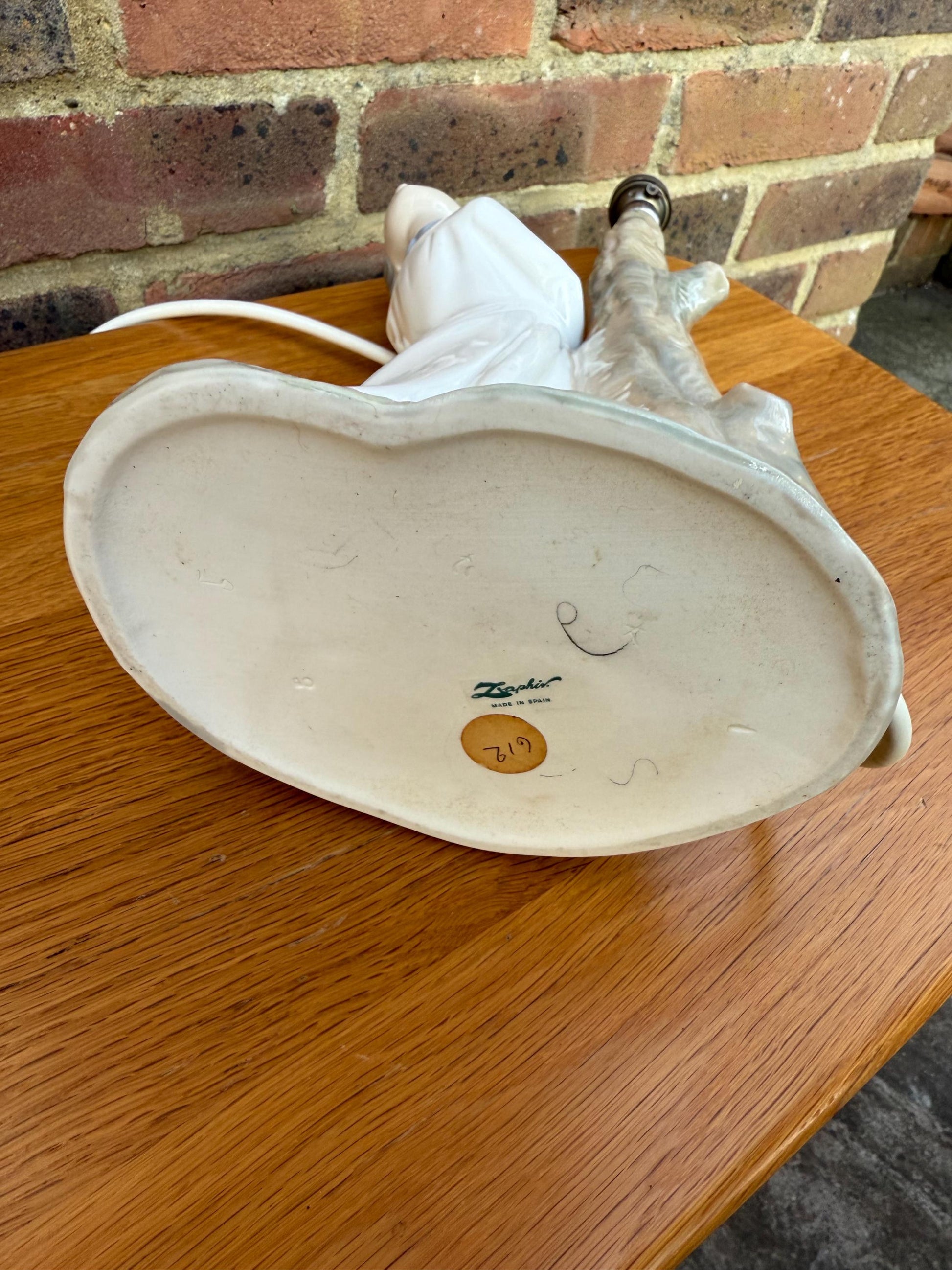Vintage Lladro Bedtime Porcelain Lamp - Kiss me Goodnight - gorgeous pastel Lladro Zaphir lamp of young boy going to bed - PAT tested