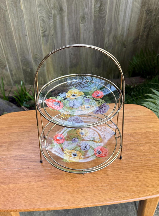retro cakeplate and stand.