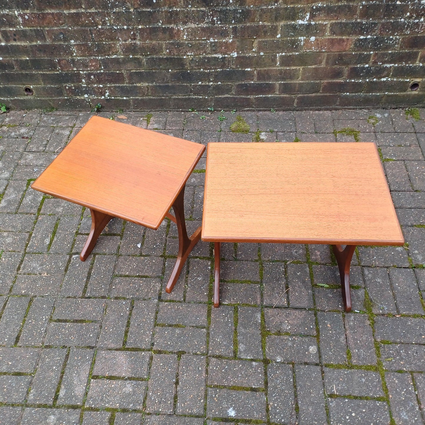Pair of Vintage Retro Mid-Century Modern Teak Side Tables – Scandinavian Style Maybe G Plan