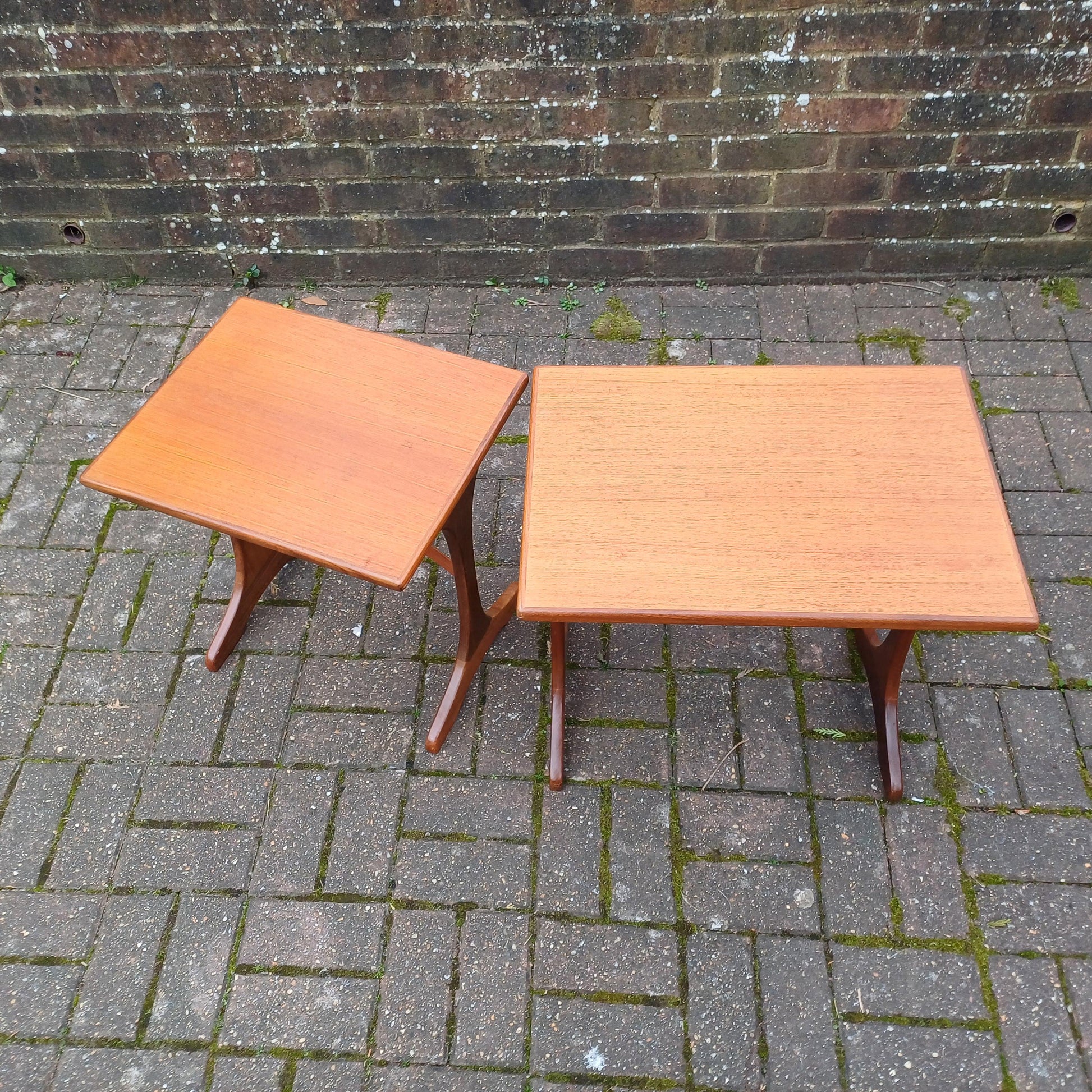 Pair of Vintage Retro Mid-Century Modern Teak Side Tables – Scandinavian Style Maybe G Plan
