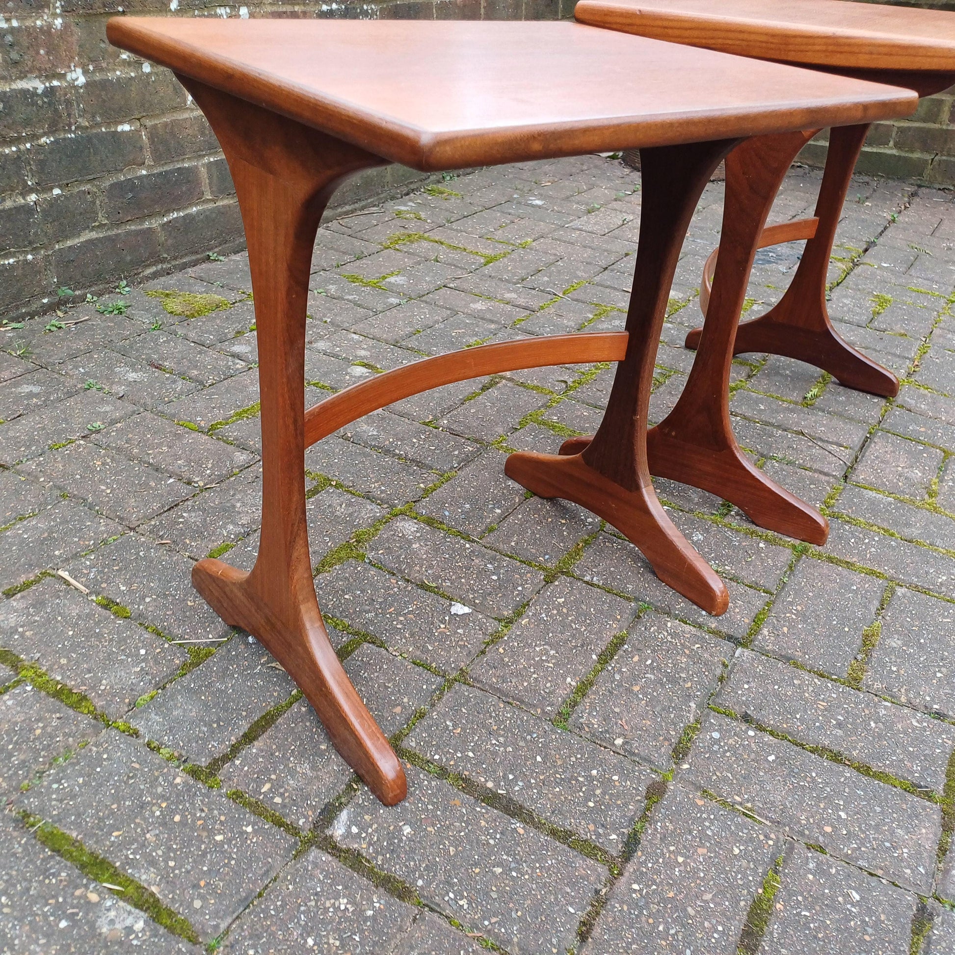 Pair of Vintage Retro Mid-Century Modern Teak Side Tables – Scandinavian Style Maybe G Plan