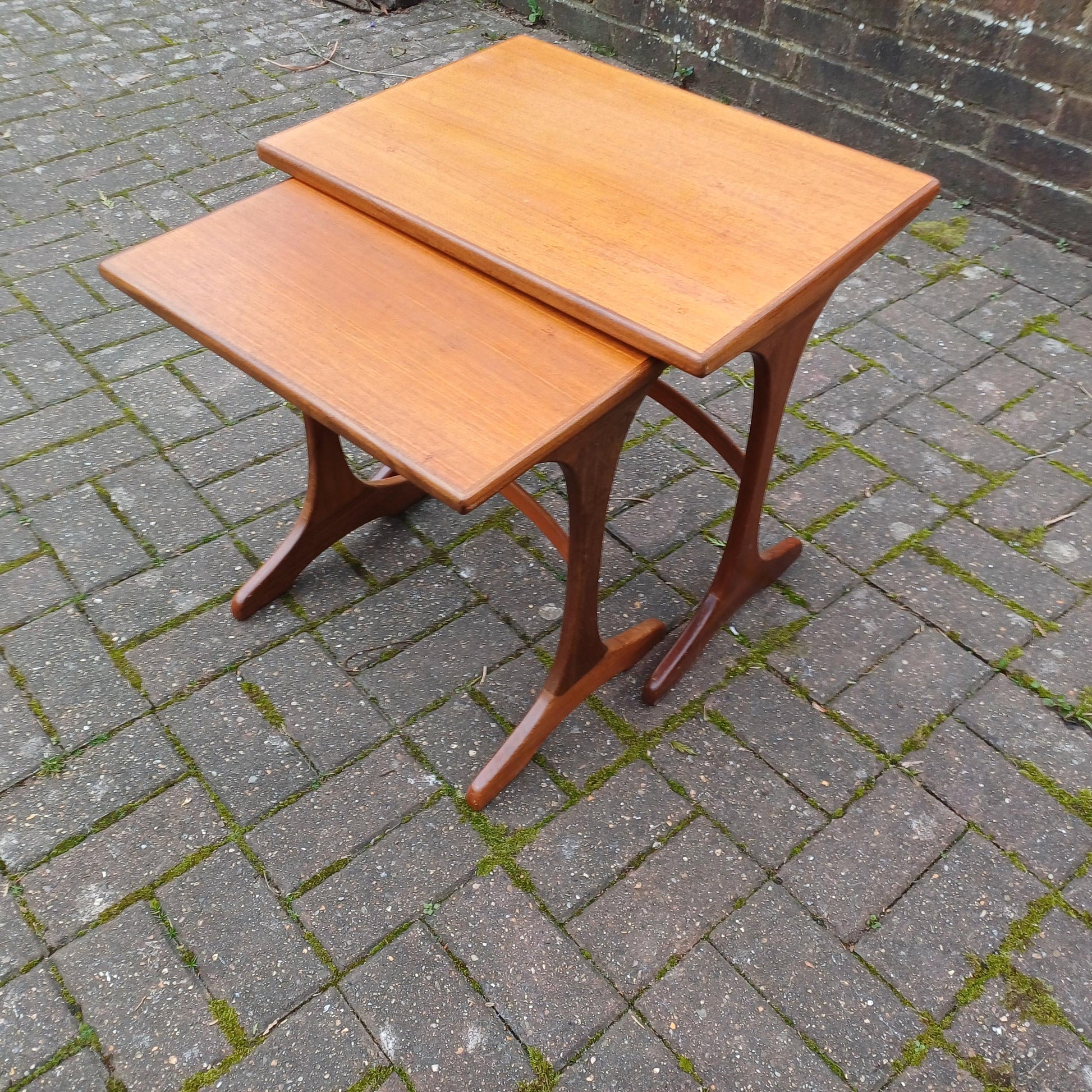 Pair of Vintage Retro Mid-Century Modern Teak Side Tables – Scandinavian Style Maybe G Plan