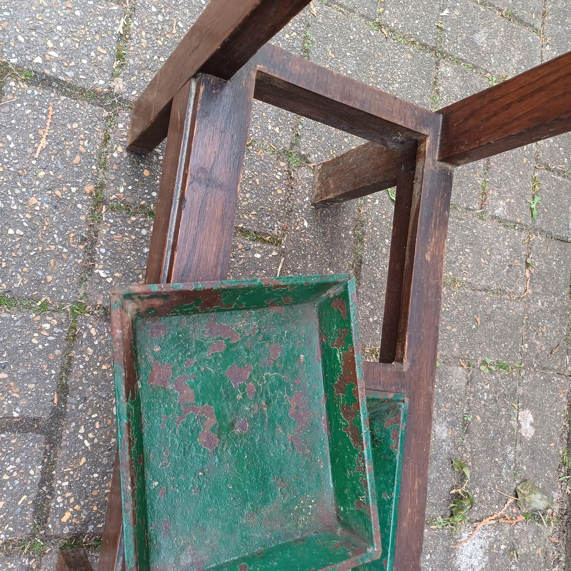 Vintage Antique Arts and Crafts Hall Stand – Oak Wood Coat Rack with Mirror and Umbrella Holder FREE HAND Delivery
