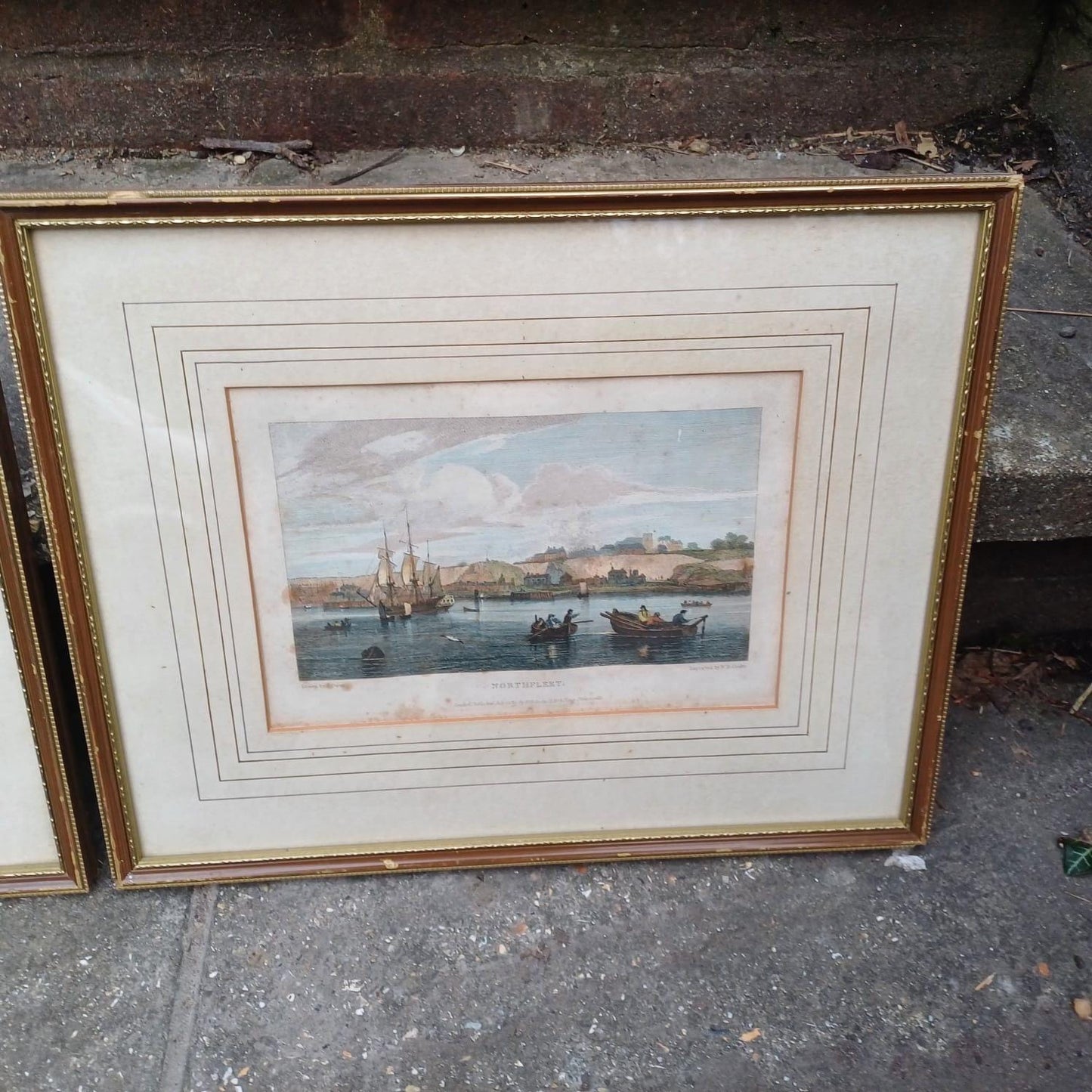 Vintage prints of The Thames and places along it, drawn by Samuel Owen, engraved & printed W B Cooke in 1819 - Erith, Belvidere, Northfleet