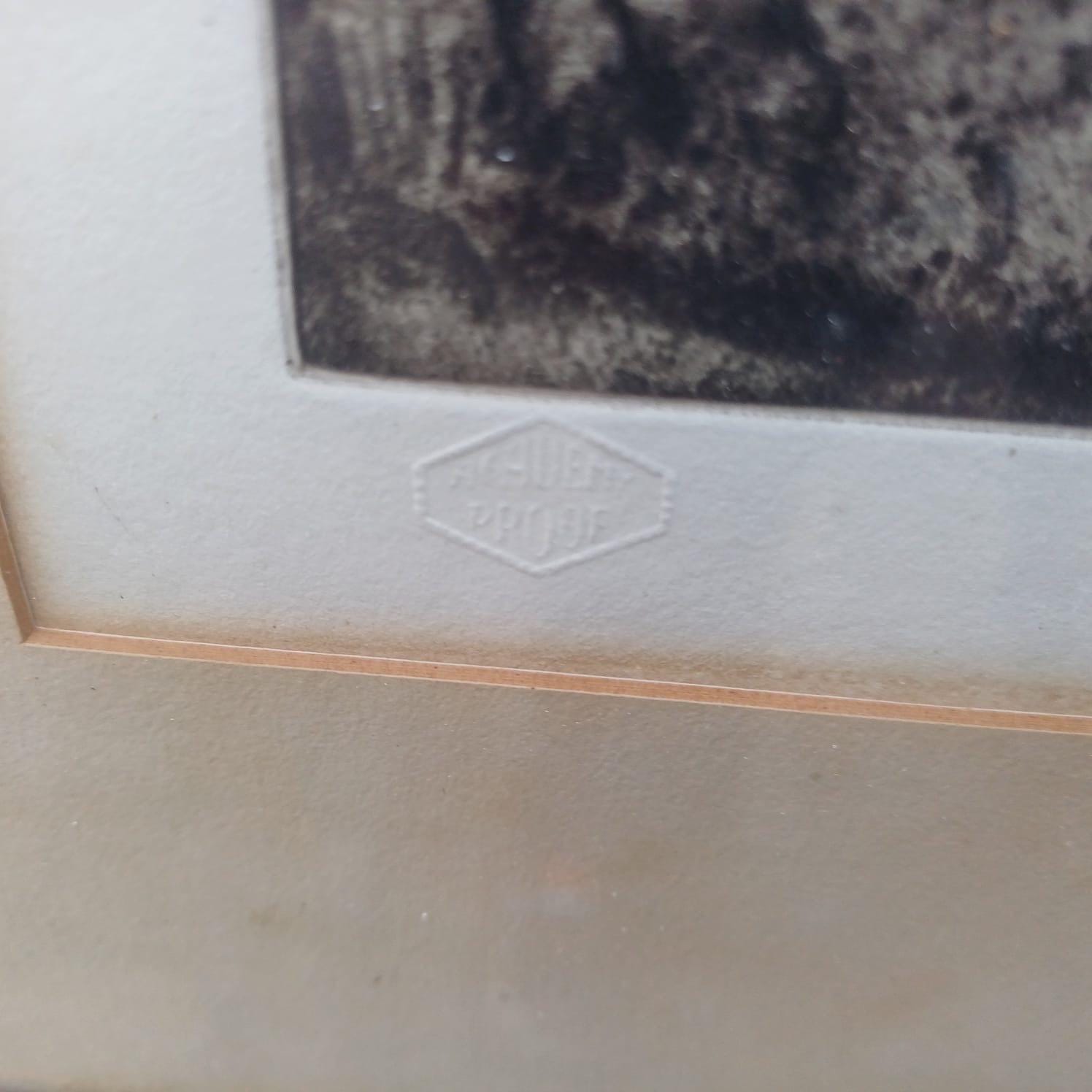 Early 1900s Etching signed print of Loch Lomond, Scotland, by Andrew Watson Turnbull (1874-1957). Gallery Proof. Vintage Glazed Frame.