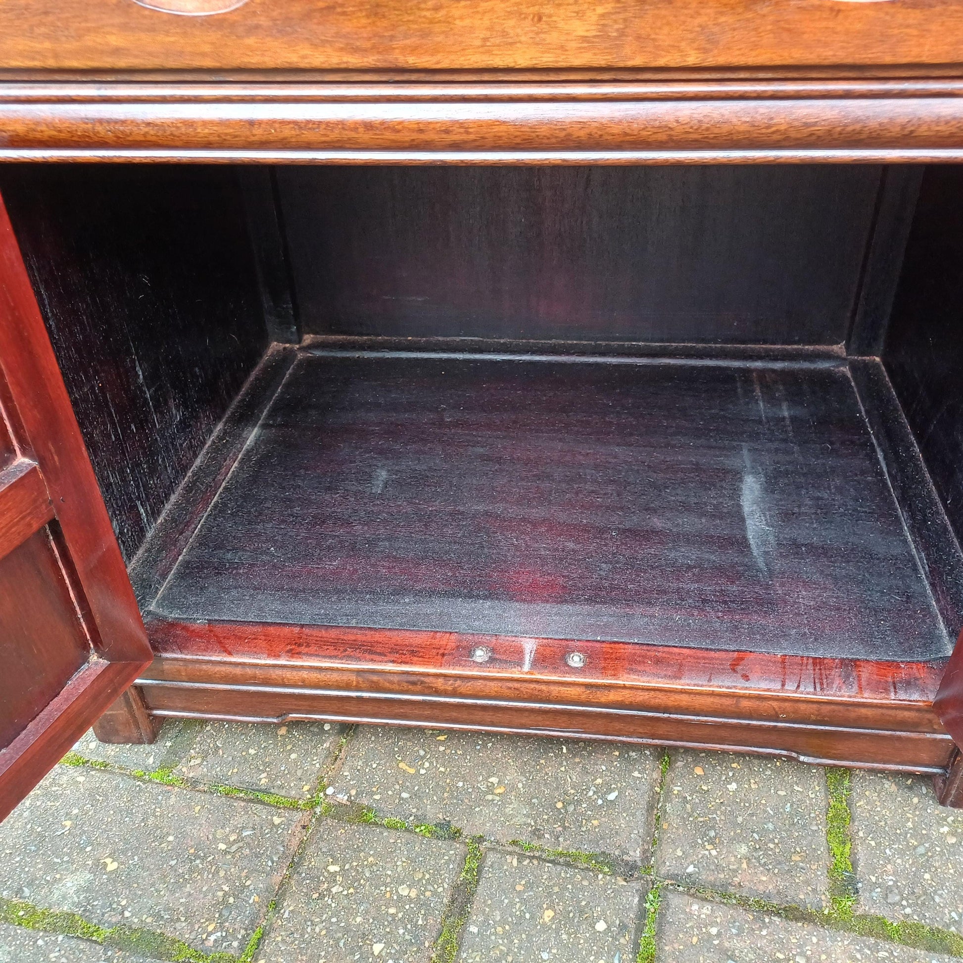 Vintage Chinese Oriental Style Silverware Cutlery Collectors Cabinet Drawers
