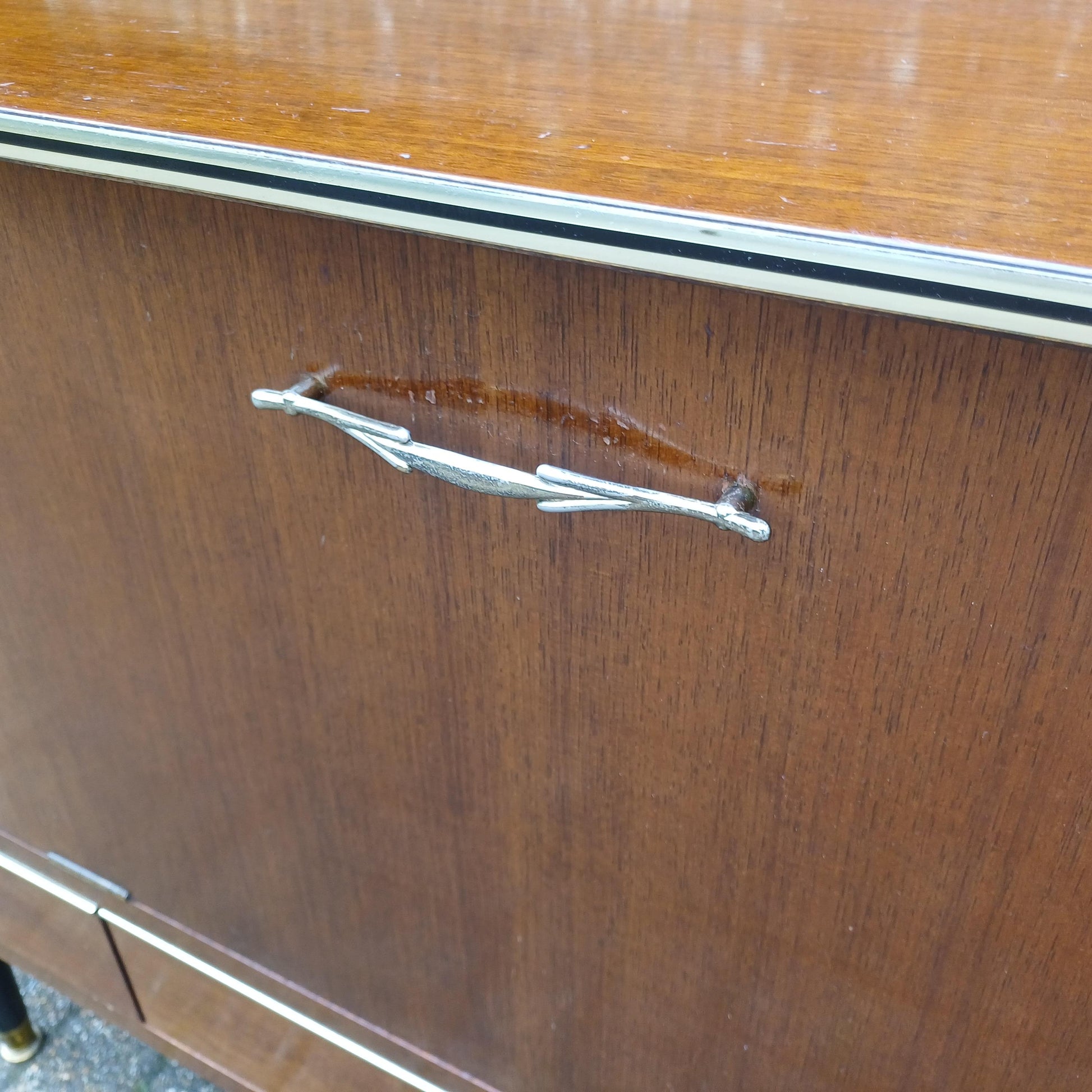 Mid-Century Vintage Retro French Cocktail Sideboard with Illuminated Bar Section FREE HAND Delivery.