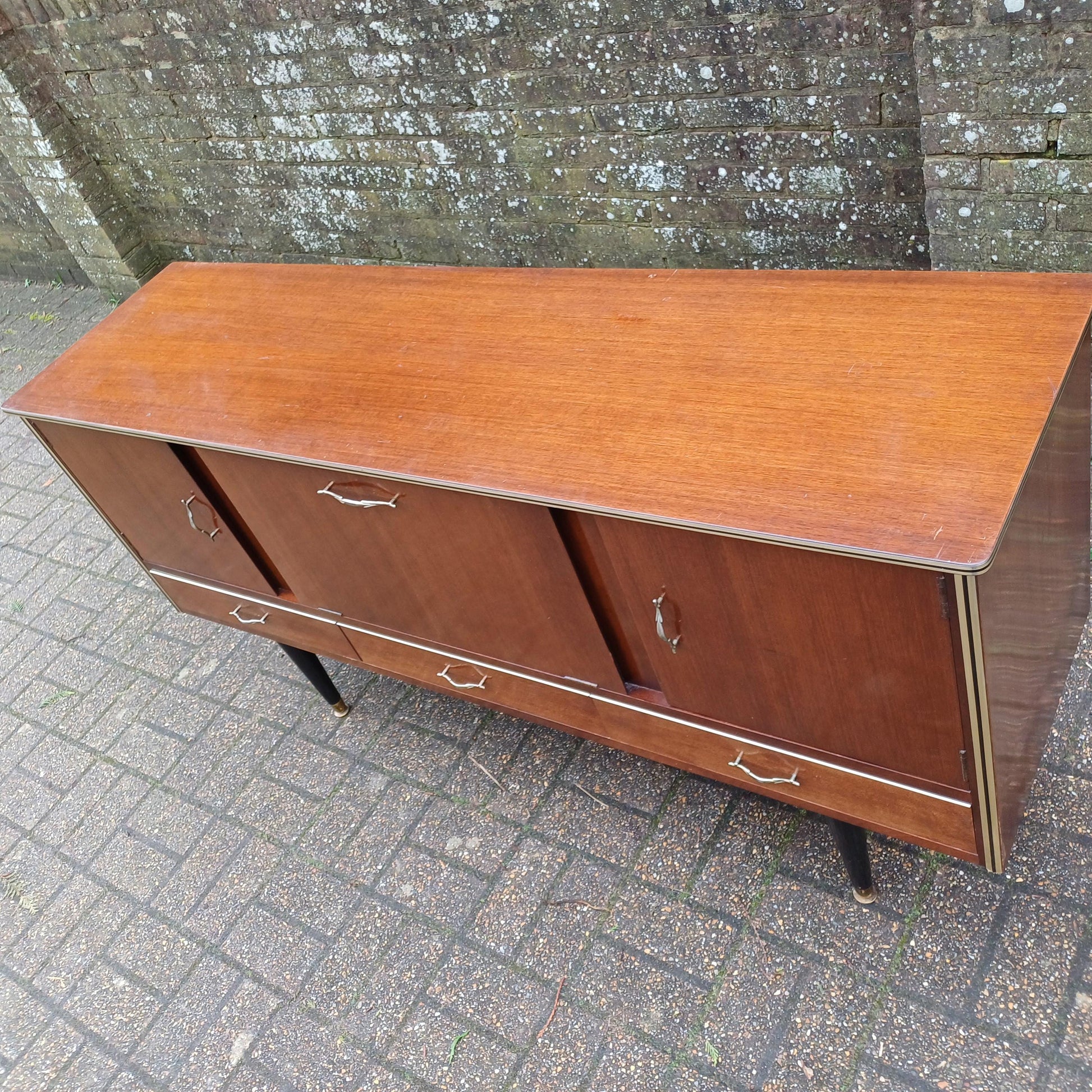 Mid-Century Vintage Retro French Cocktail Sideboard with Illuminated Bar Section FREE HAND Delivery.