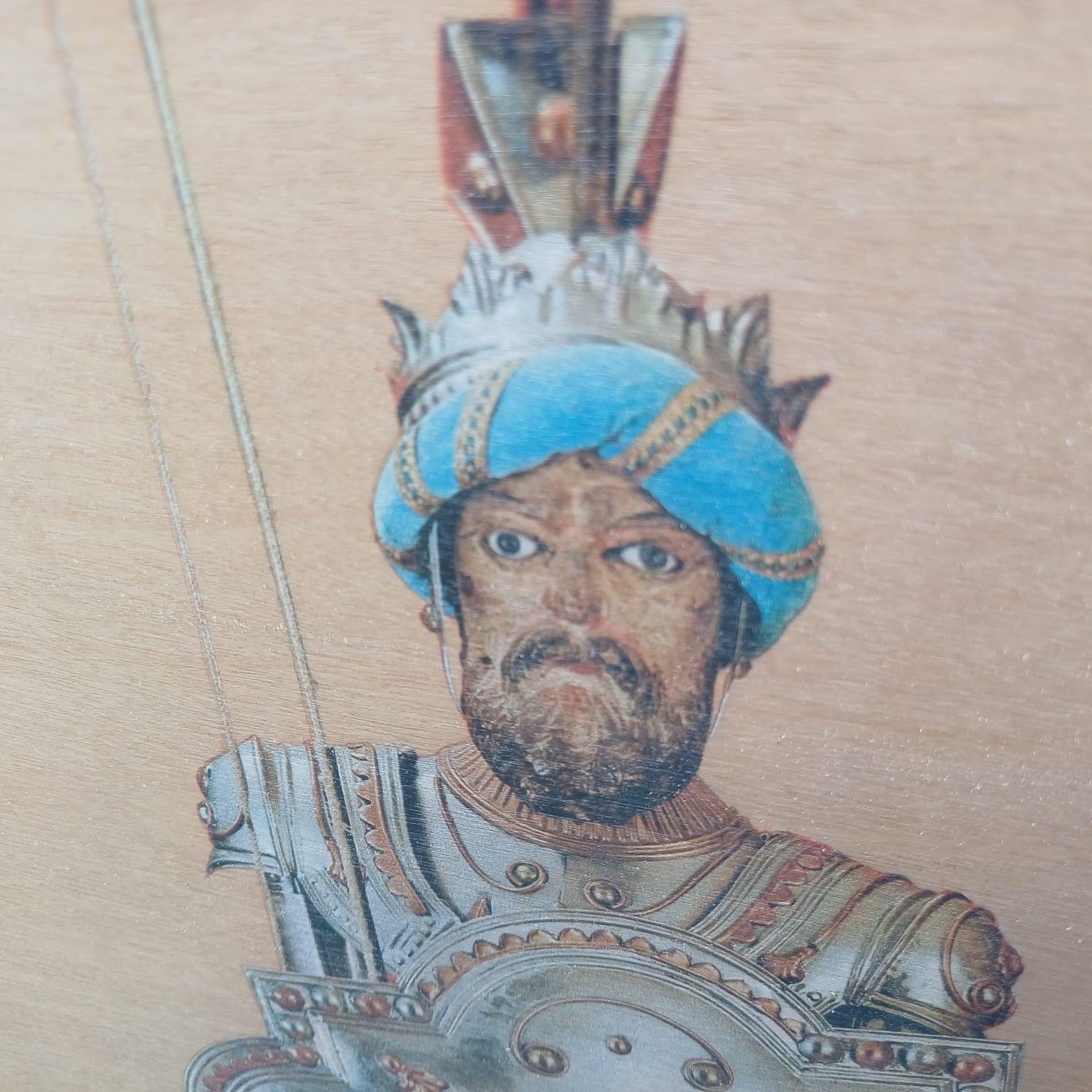 Vintage Opera dei Pupi, Sicilian Puppet, Print in Glazed vintage frame, Sabrino a warrior - vintage Sicilian Print, Puppet Print