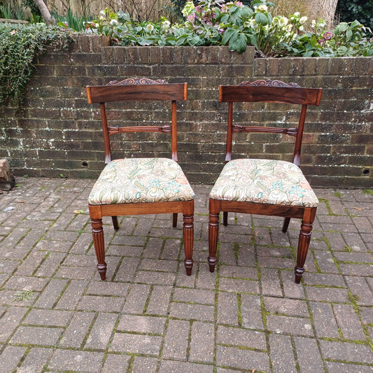 Outstanding Pair of High Quality Vintage Upholstered Dining or Occasional Chairs FREE HAND Delivery