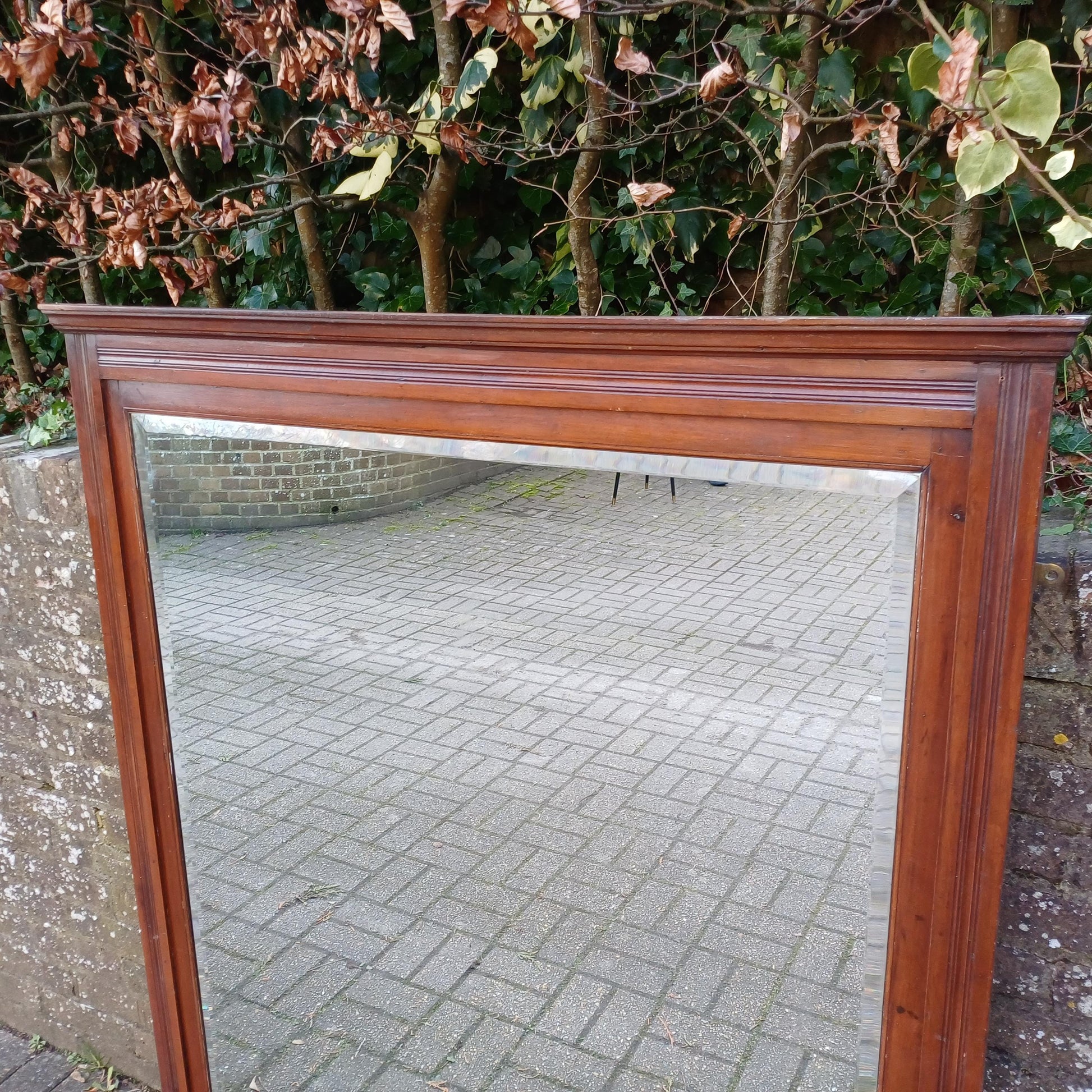 Huge Imposing Vintage Antique Late Victorian Wall Mirror or Over Mantel 144 x 119 cm FREE HAND Delivery