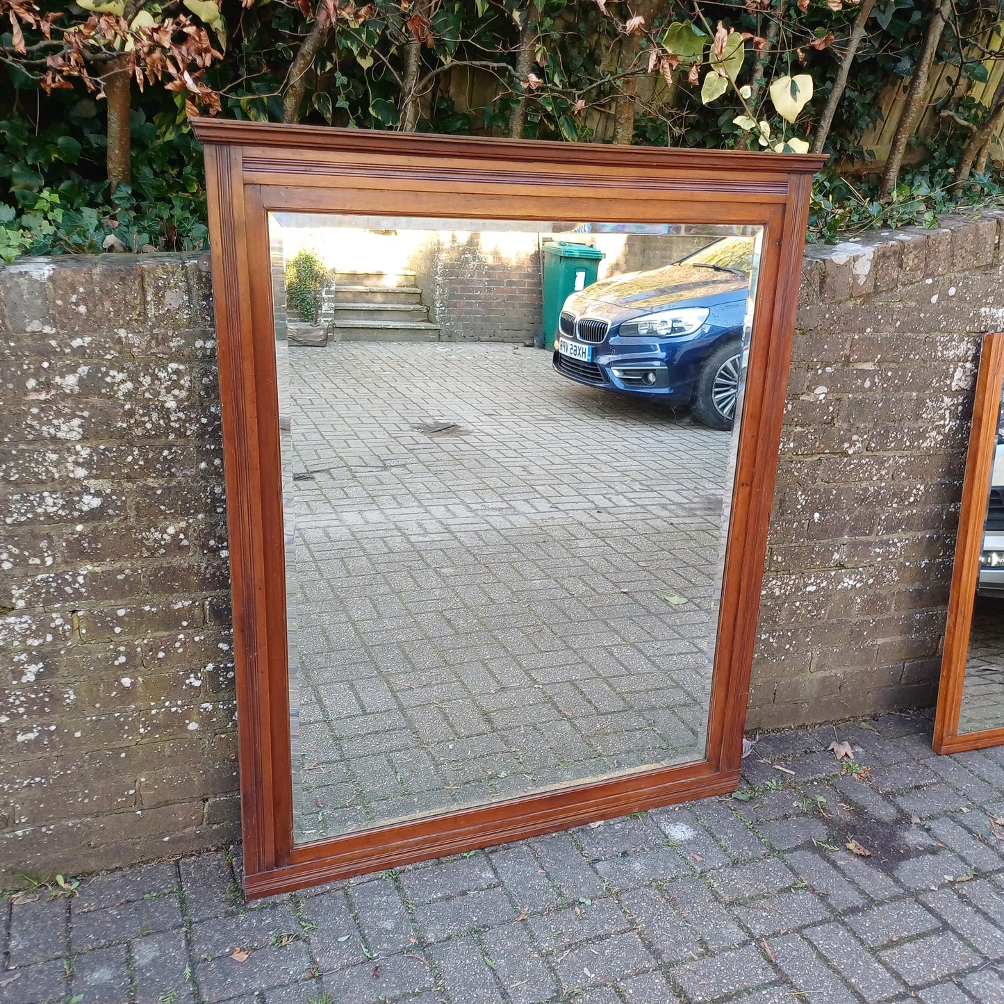 Huge Imposing Vintage Antique Late Victorian Wall Mirror or Over Mantel 144 x 119 cm FREE HAND Delivery