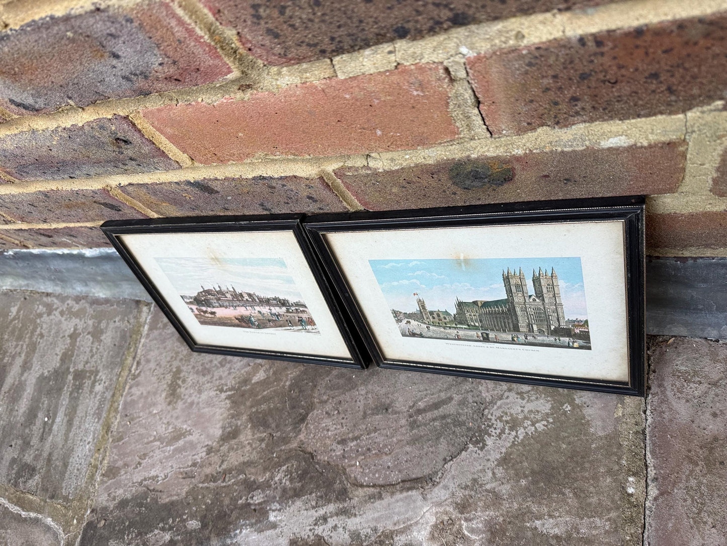 London Scenes – vintage colour aquatint prints by Havel & Sons, The Tower of London and Westminster Abbey, St Margaret’s Church, – 1800s