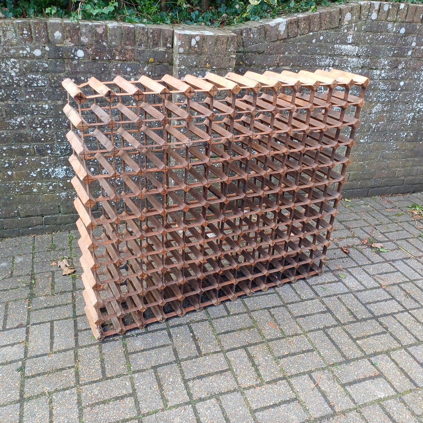Vast Outstanding Wood and Metal Vintage Wine Rack – Enormous Proportions 110 x 130 cm FREE HAND Delivery