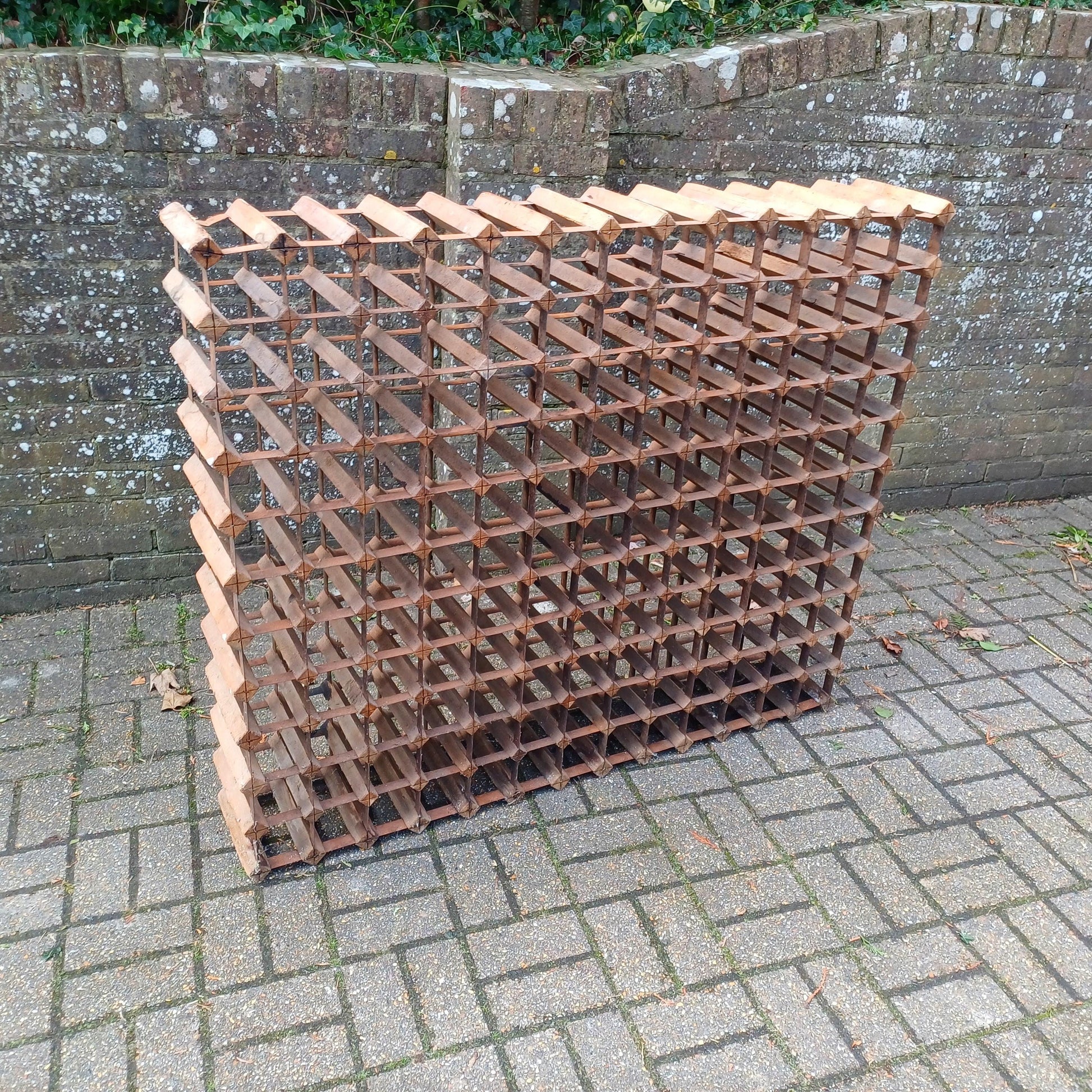 Vast Outstanding Wood and Metal Vintage Wine Rack – Enormous Proportions 110 x 130 cm FREE HAND Delivery